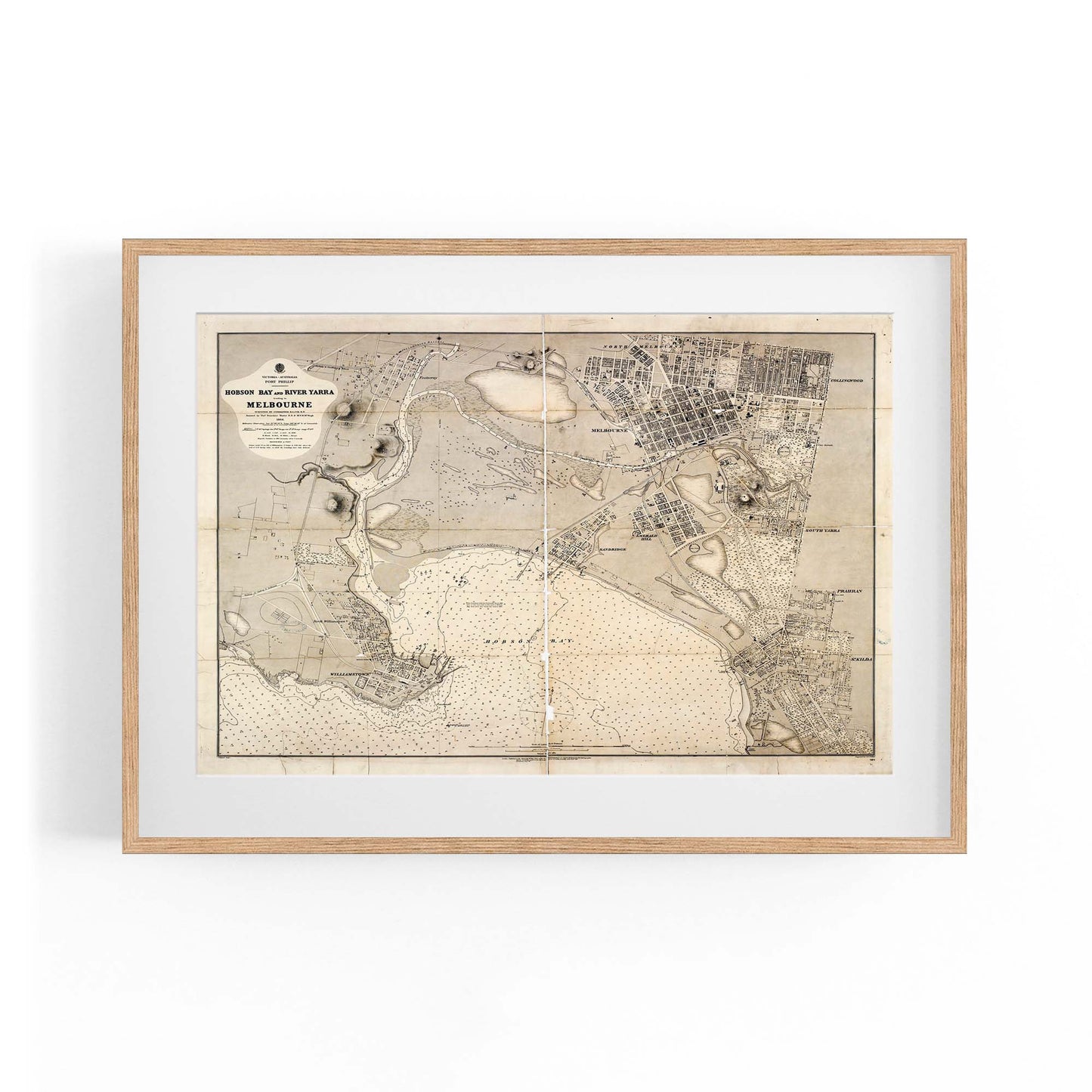 Melbourne Victoria Vintage Map Australia Wall Art #2 - The Affordable Art Company