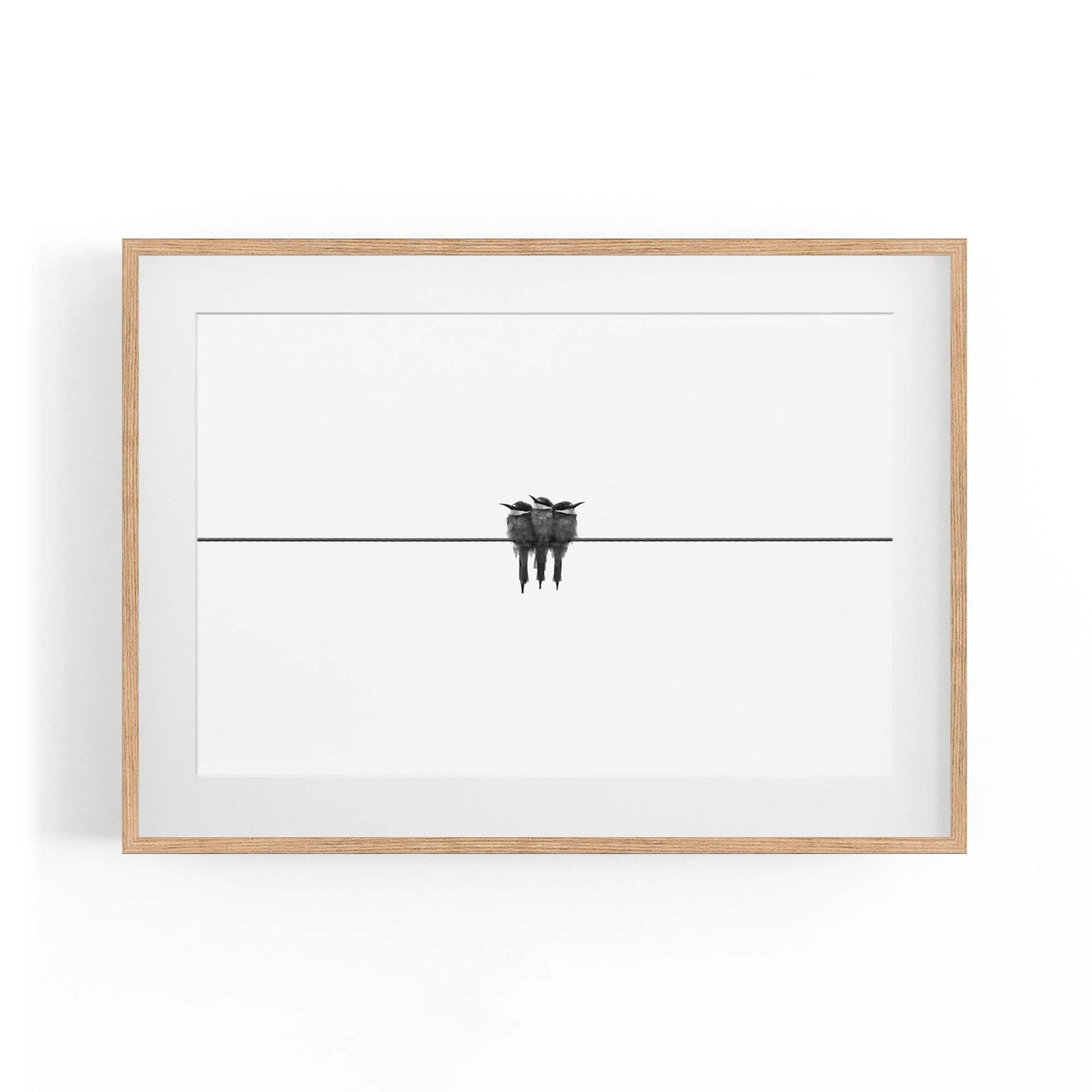 Abstract Bird on Wire Minimal Drawing Wall Art - The Affordable Art Company