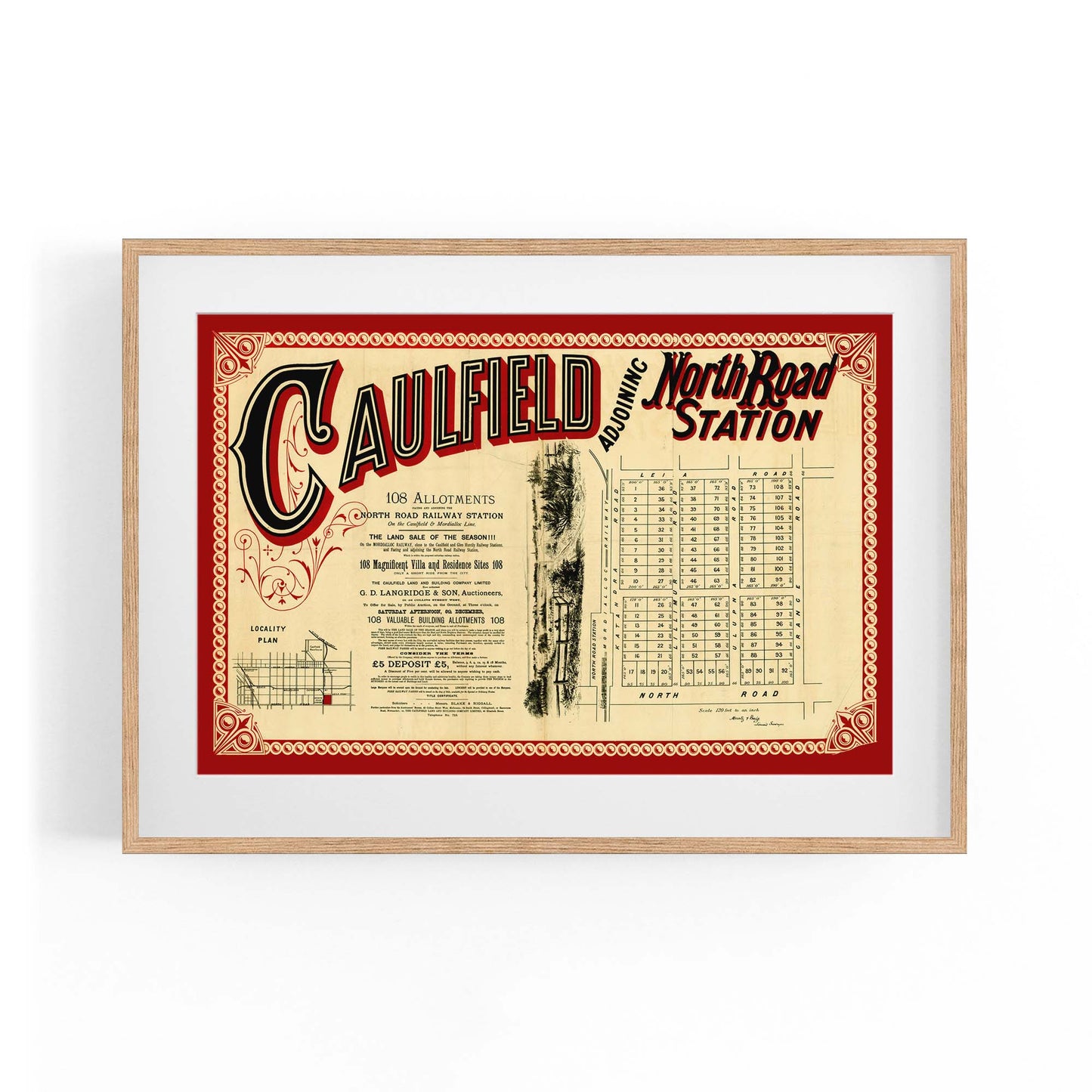 Caulfield Melbourne Vintage Real Estate Advert Art #2 - The Affordable Art Company