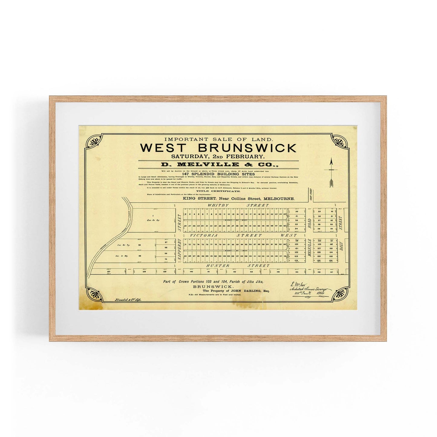 Brunswick Melbourne Vintage Real Estate Advert Art #1 - The Affordable Art Company