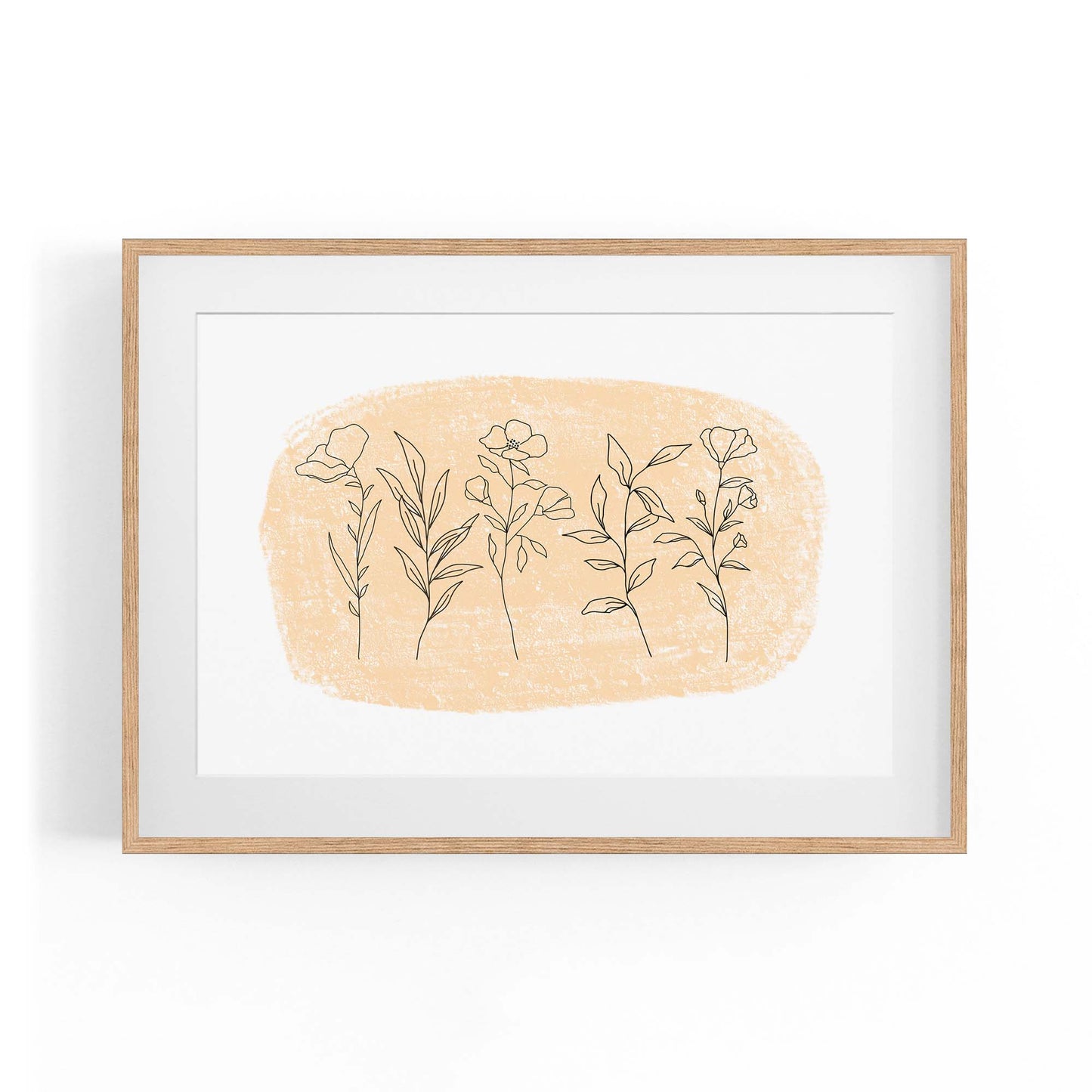 Cute Floral Abstract Minimal Flowers Wall Art - The Affordable Art Company