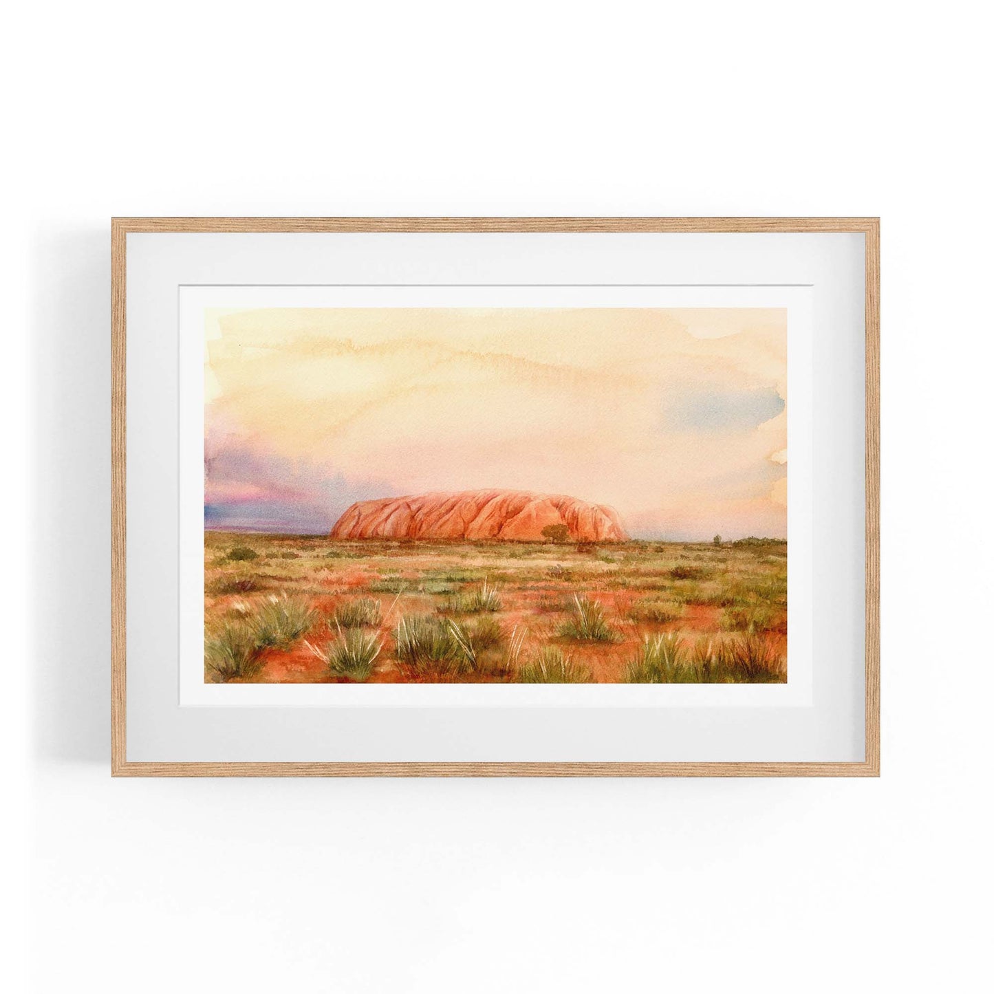 Uluru Watercolour Painting Australian Wall Art - The Affordable Art Company