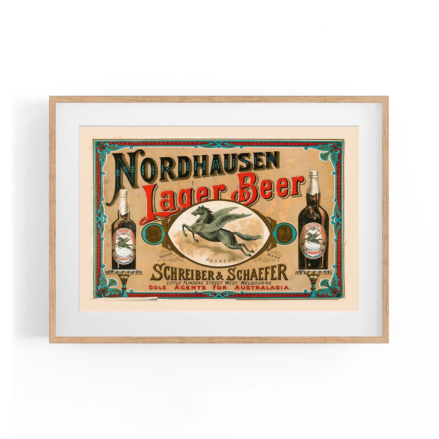 Nordhausen Lager Beer Melbourne Vintage Wall Art - The Affordable Art Company