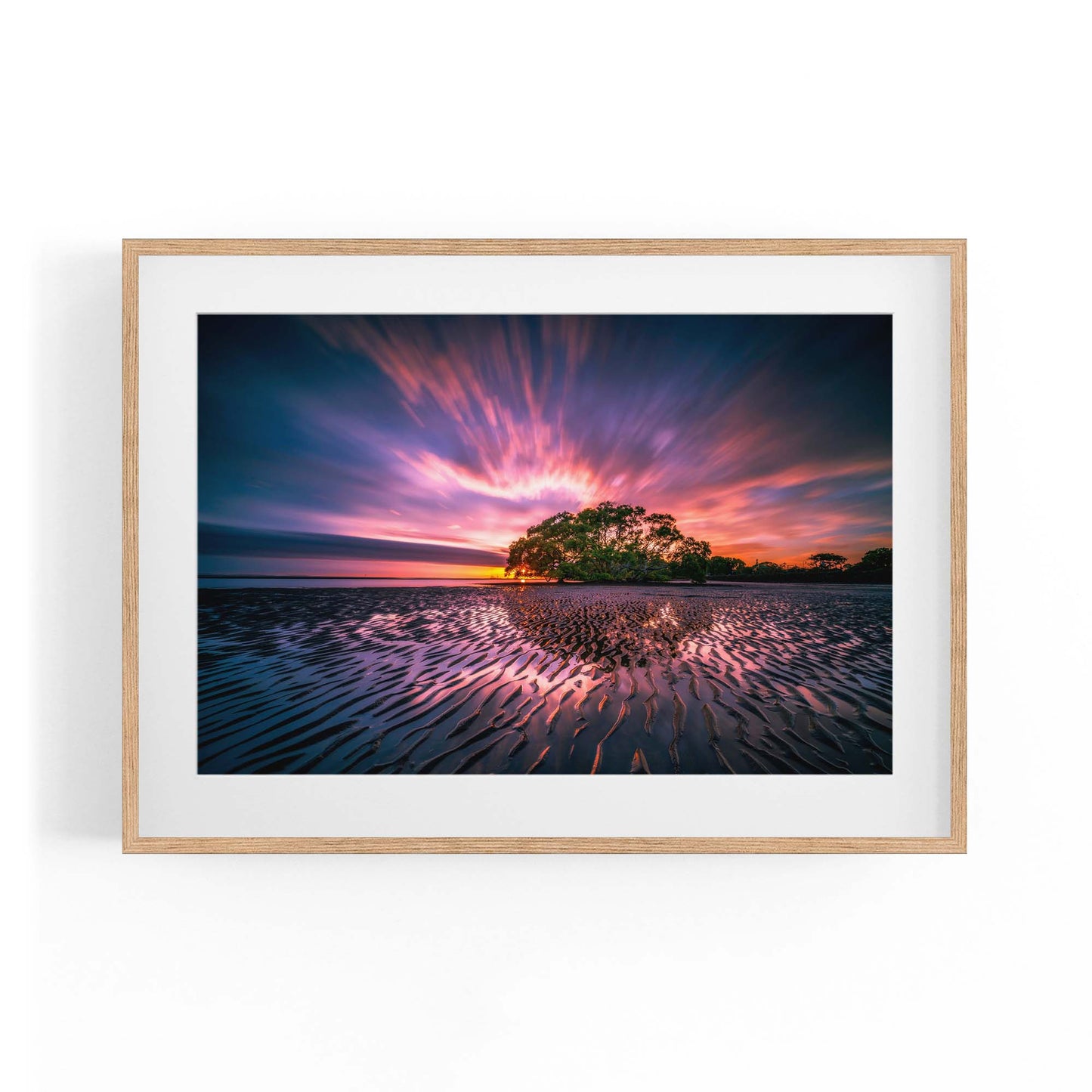 Low Tide Coastal Beach Photograph Wall Art - The Affordable Art Company