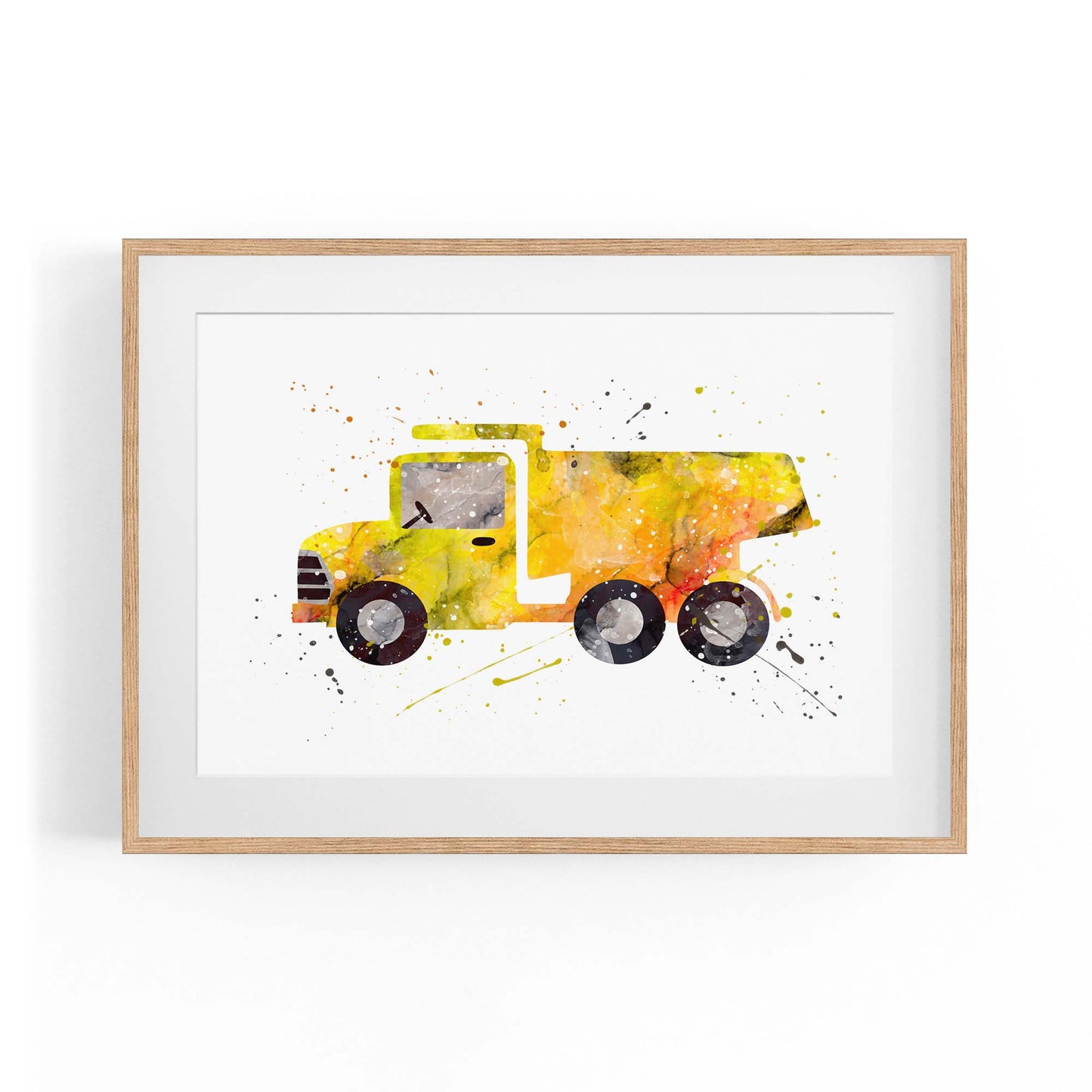 Yellow Truck Boys Bedroom Nursery Wall Art - The Affordable Art Company