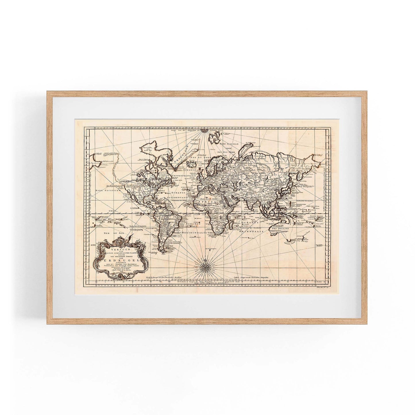 Vintage World Map Old Wall Art #3 - The Affordable Art Company