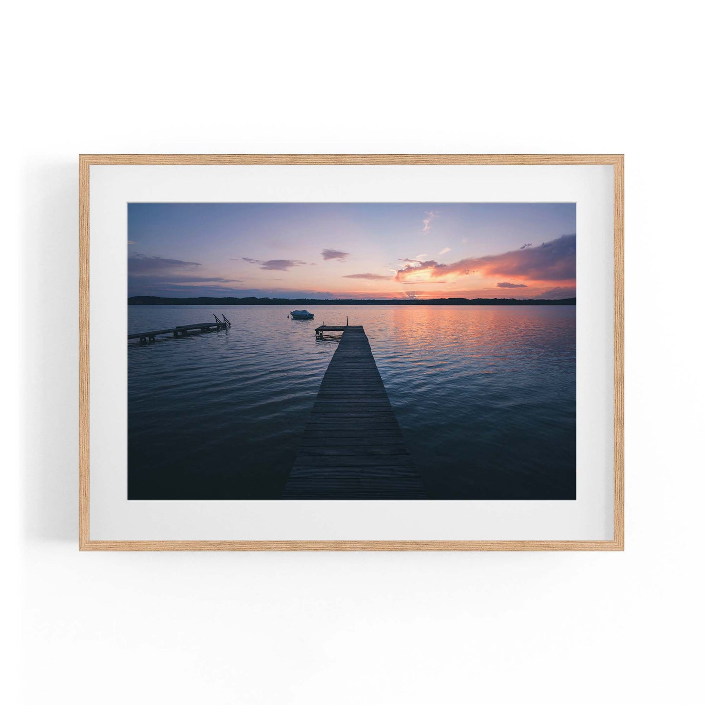 Sunset Pier Coastal Photograph Water Wall Art - The Affordable Art Company