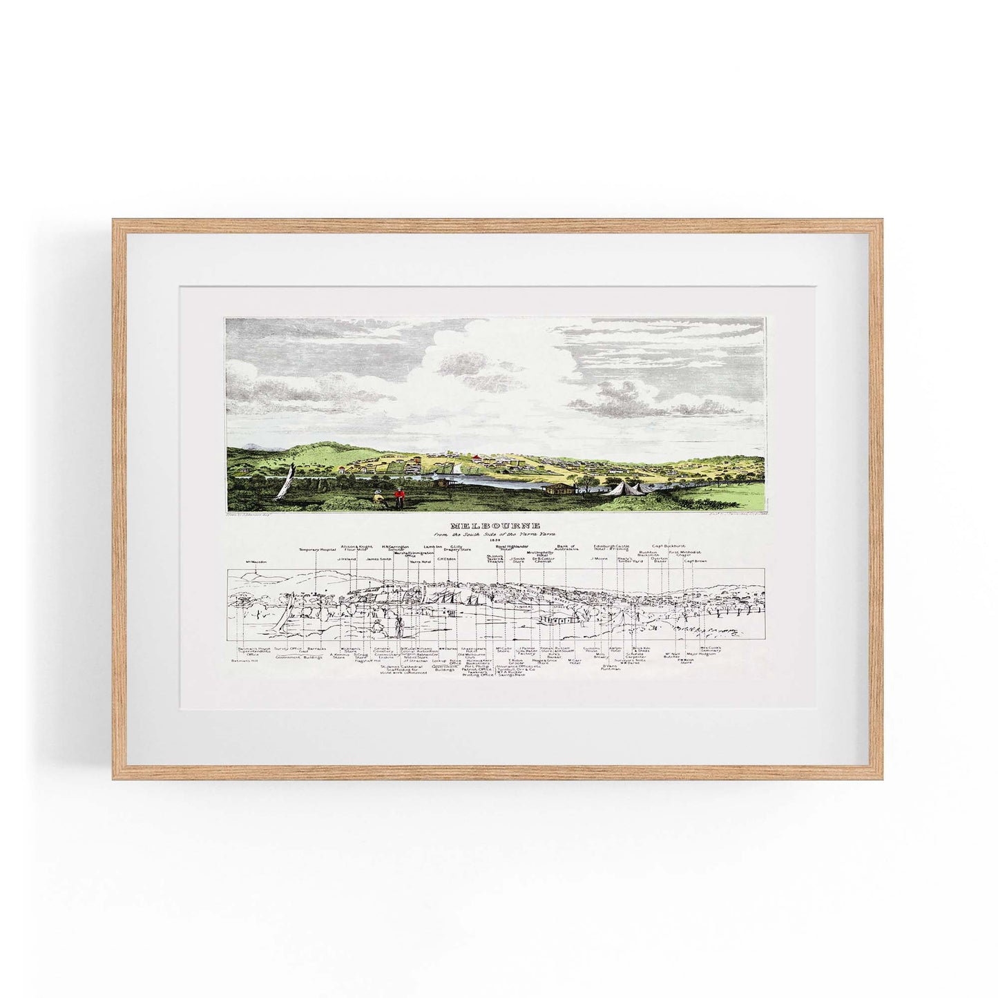 Vintage Melbourne Cityscape Australia Wall Art - The Affordable Art Company