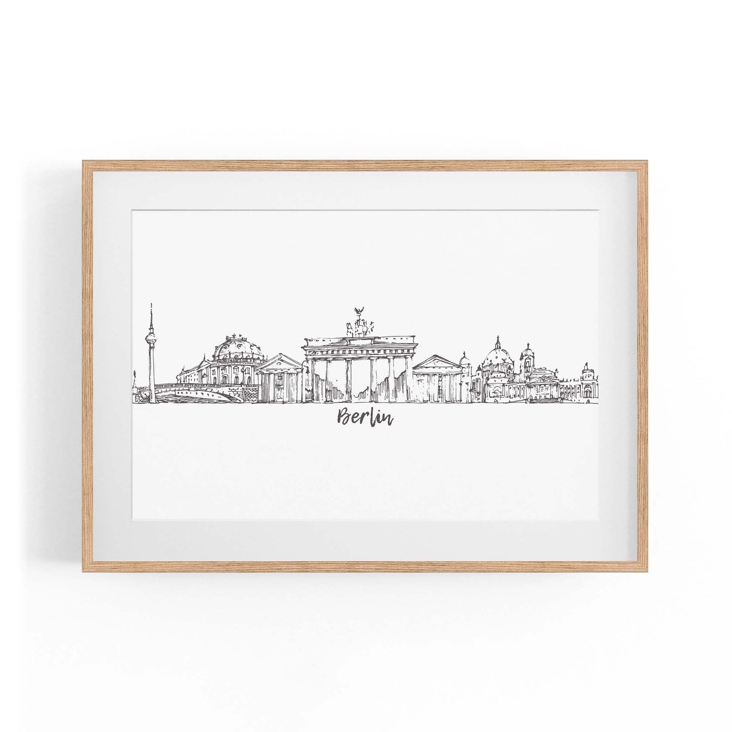 Berlin Germany Cirtscape Drawing Travel Wall Art - The Affordable Art Company