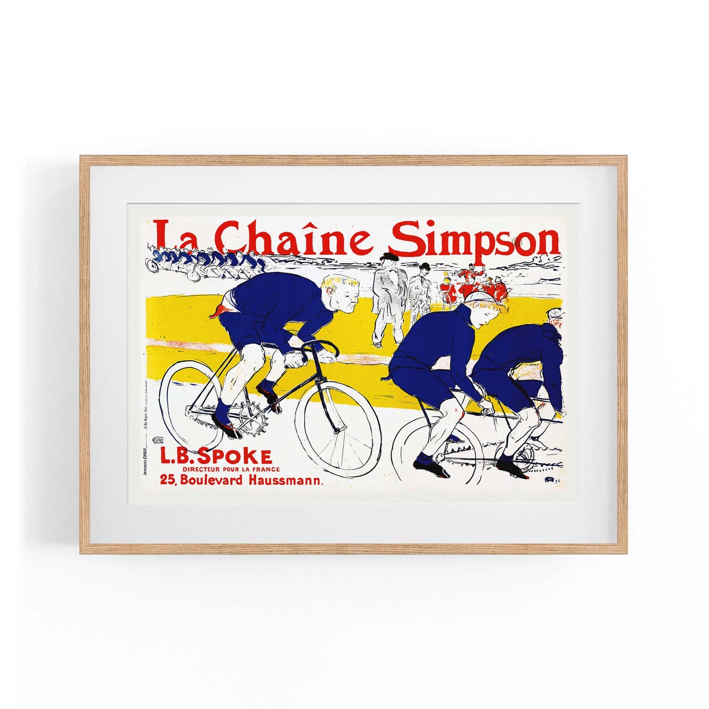 French "La Chaine Simpson" Cycling Vintage Wall Art - The Affordable Art Company