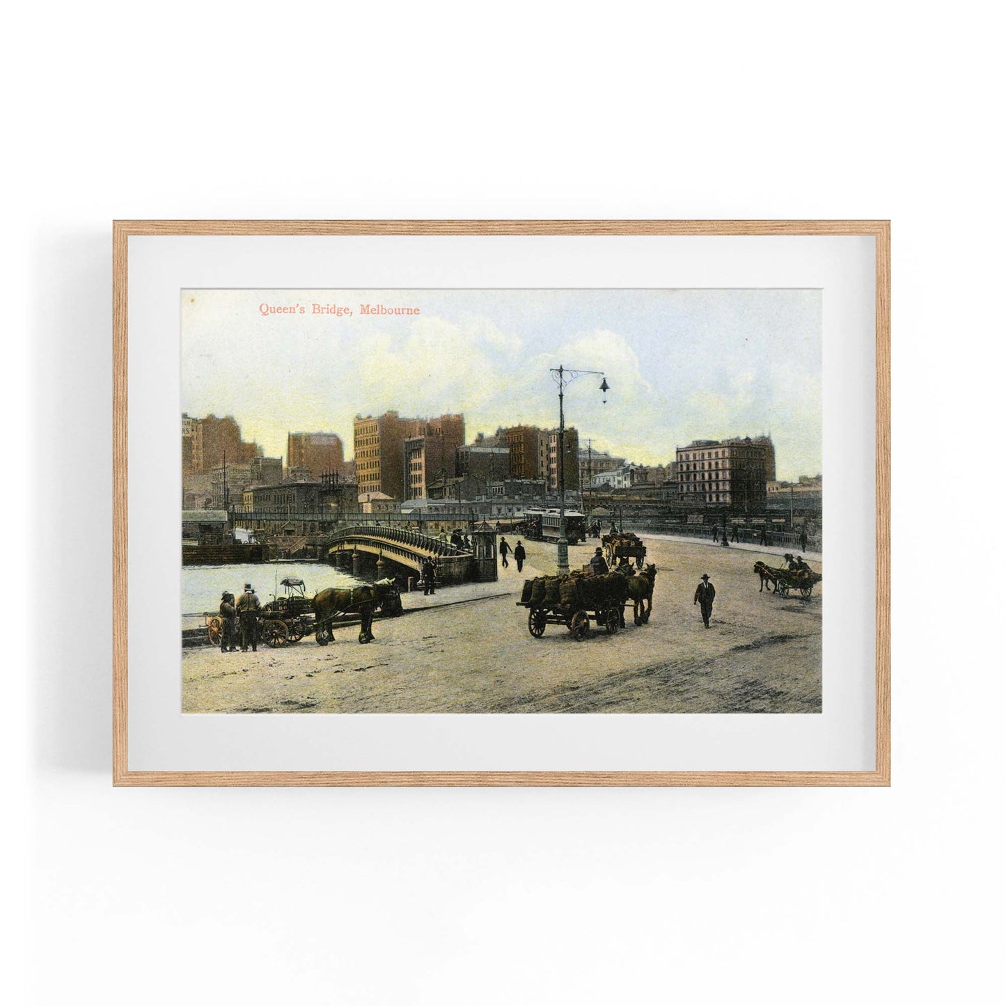 Queens Bridge Melbourne Vintage Photograph Art - The Affordable Art Company