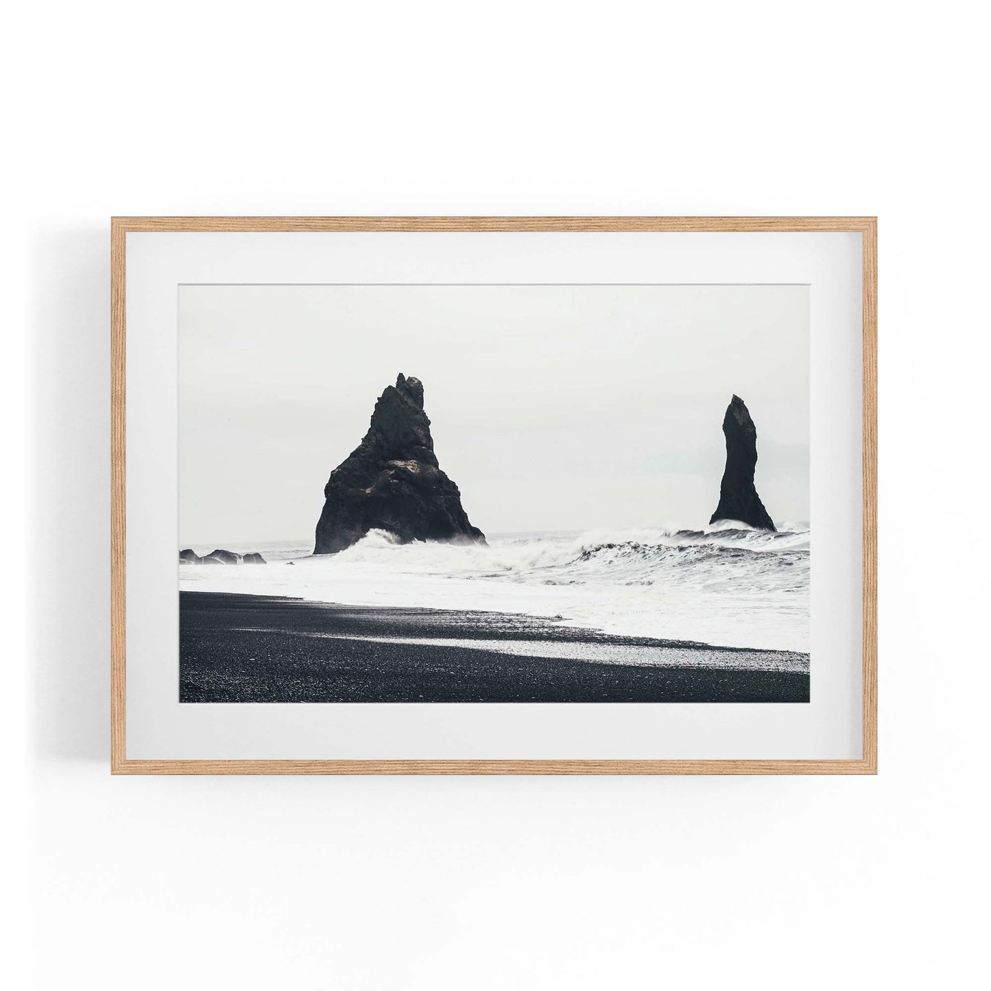 Black and White Coastal Beach Photograph Wall Art - The Affordable Art Company