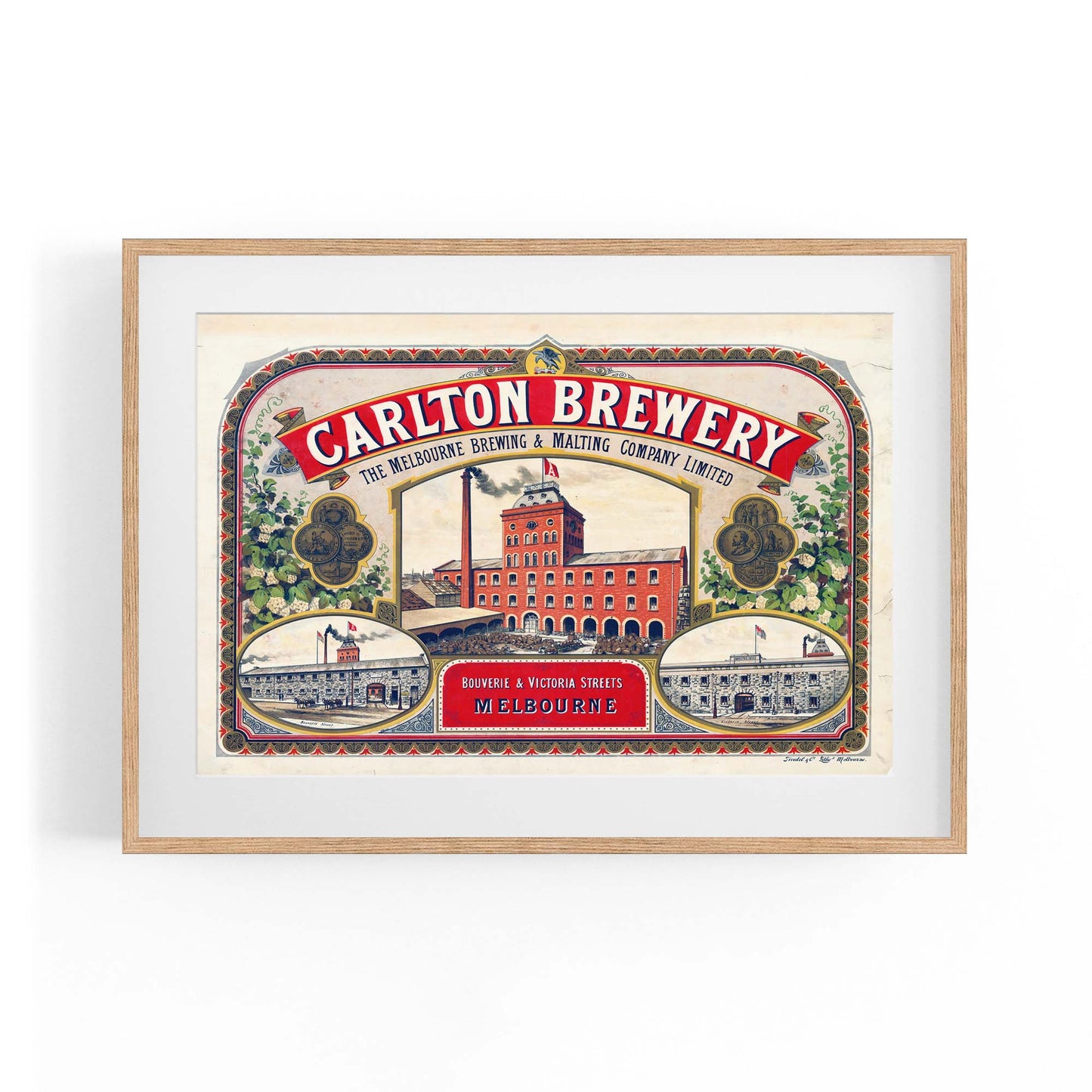 Carlton Brewery Melbourne Vintage Beer Wall Art - The Affordable Art Company