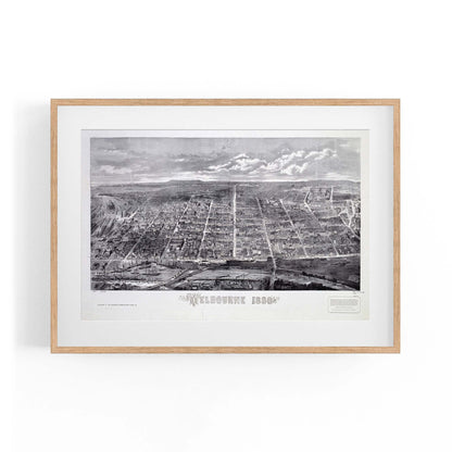 Melbourne City Vintage Drawing Wall Art - The Affordable Art Company