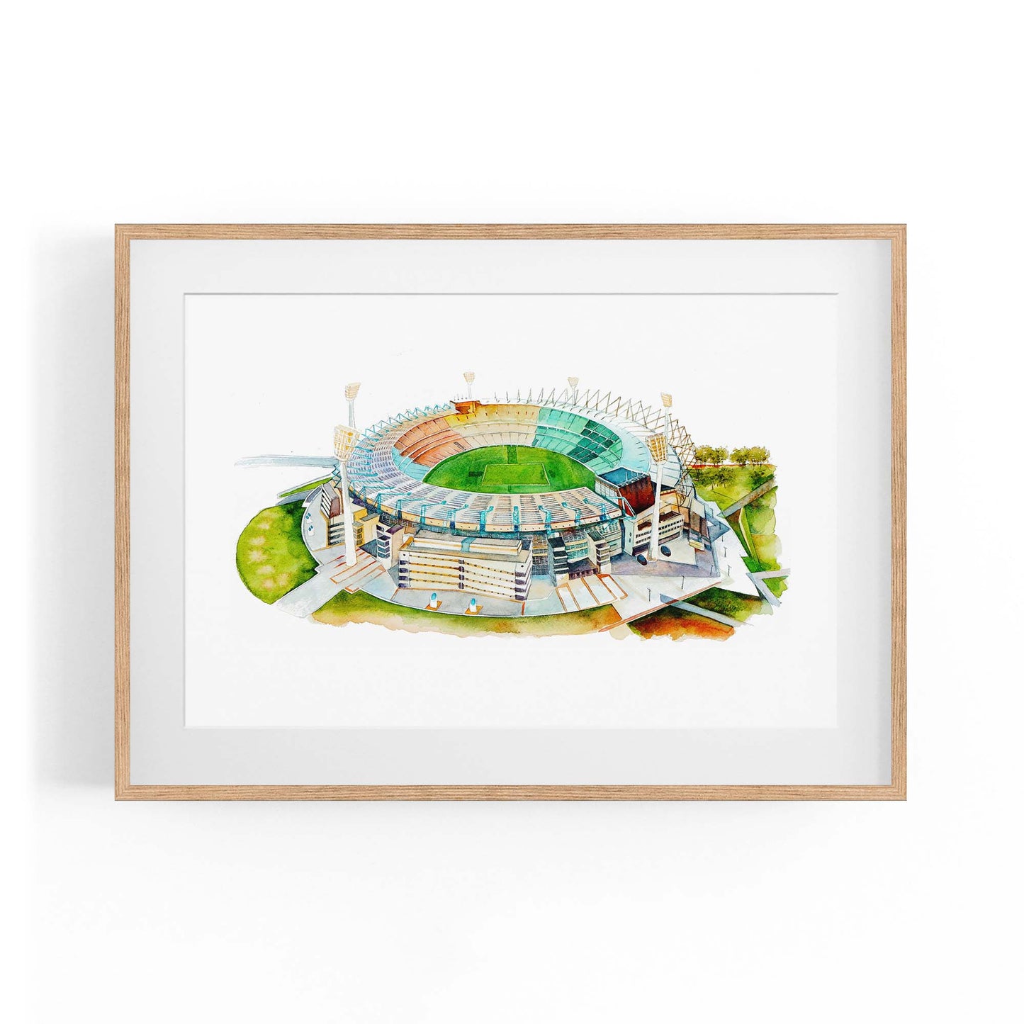 Melbourne Cricket Ground Watercolour MCG Wall Art - The Affordable Art Company