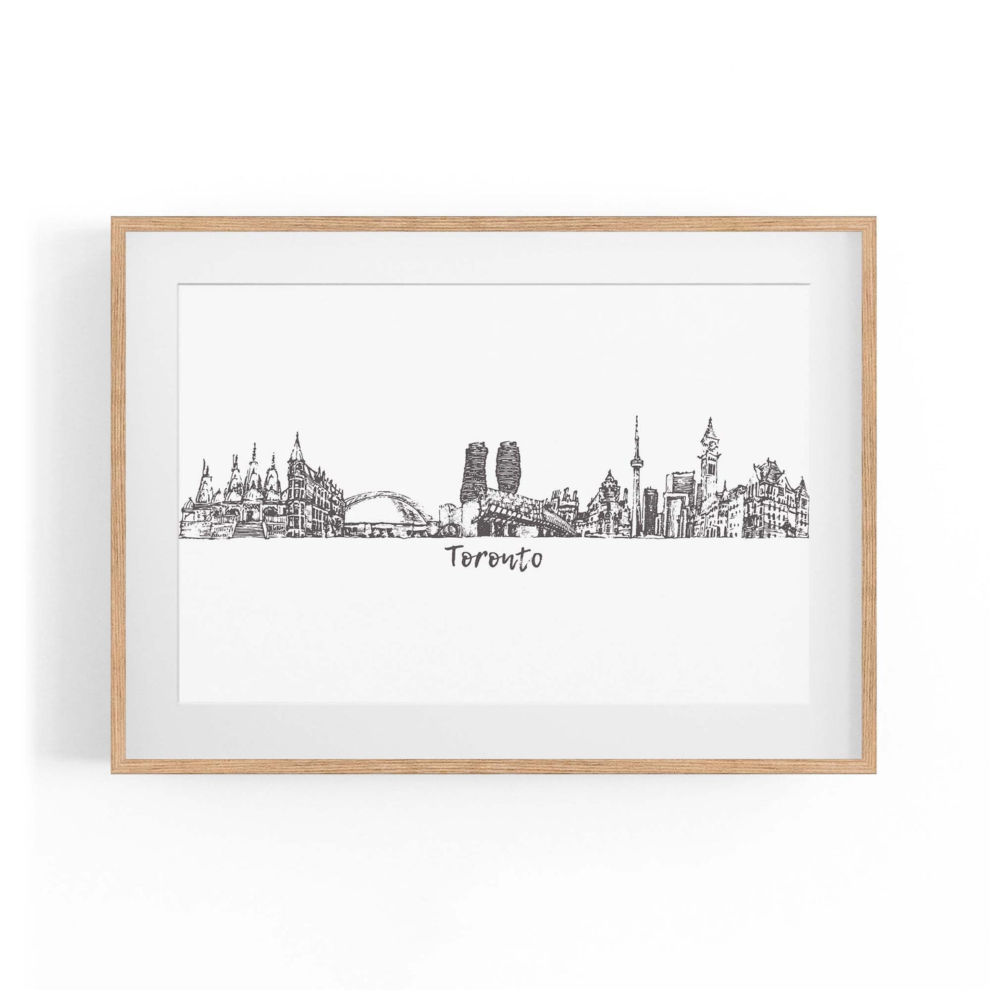 Toronto Canada Skyline Cityscape Drawing Wall Art - The Affordable Art Company