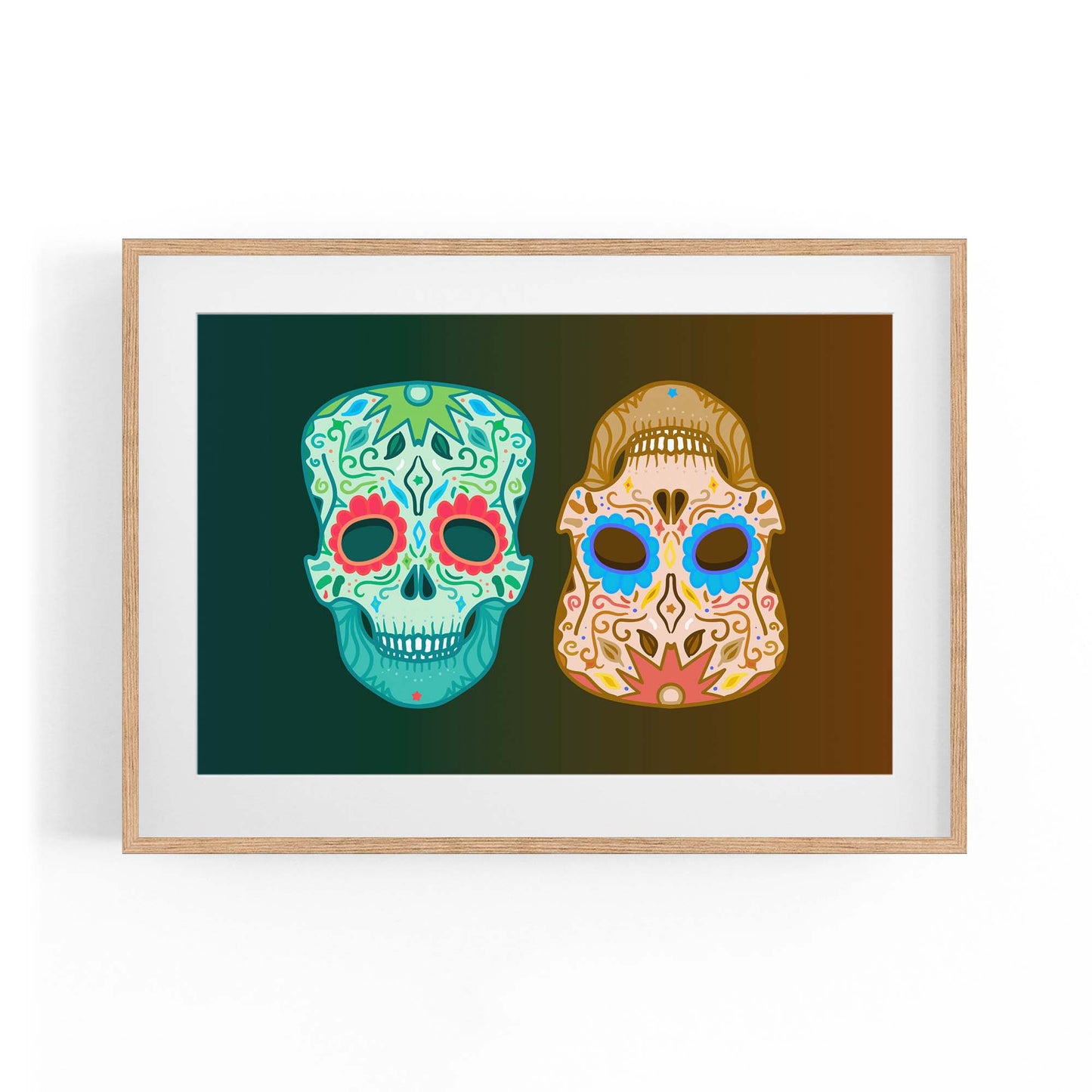 Vintage Mexican Day of the Dead Skulls Wall Art #2 - The Affordable Art Company