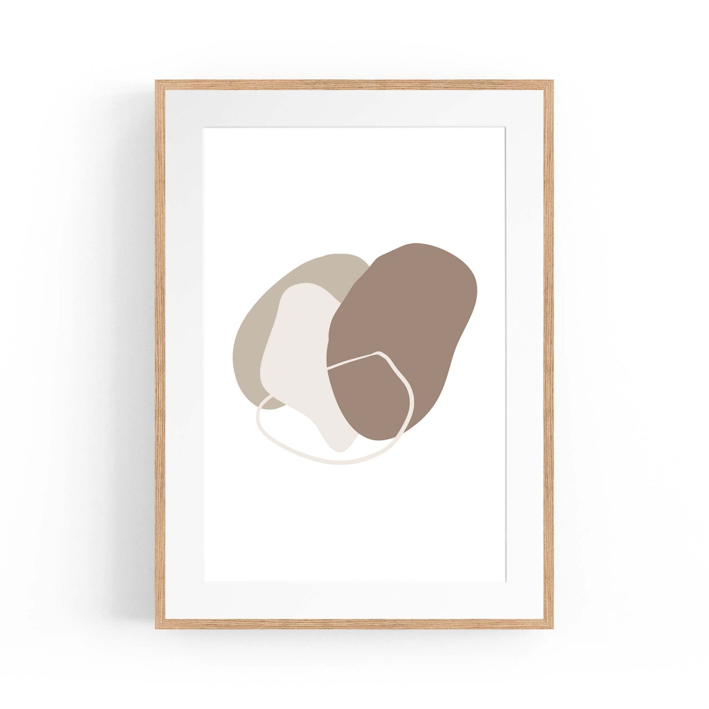 Minimal Black & White Shapes Abstract Wall Art #1 - The Affordable Art Company