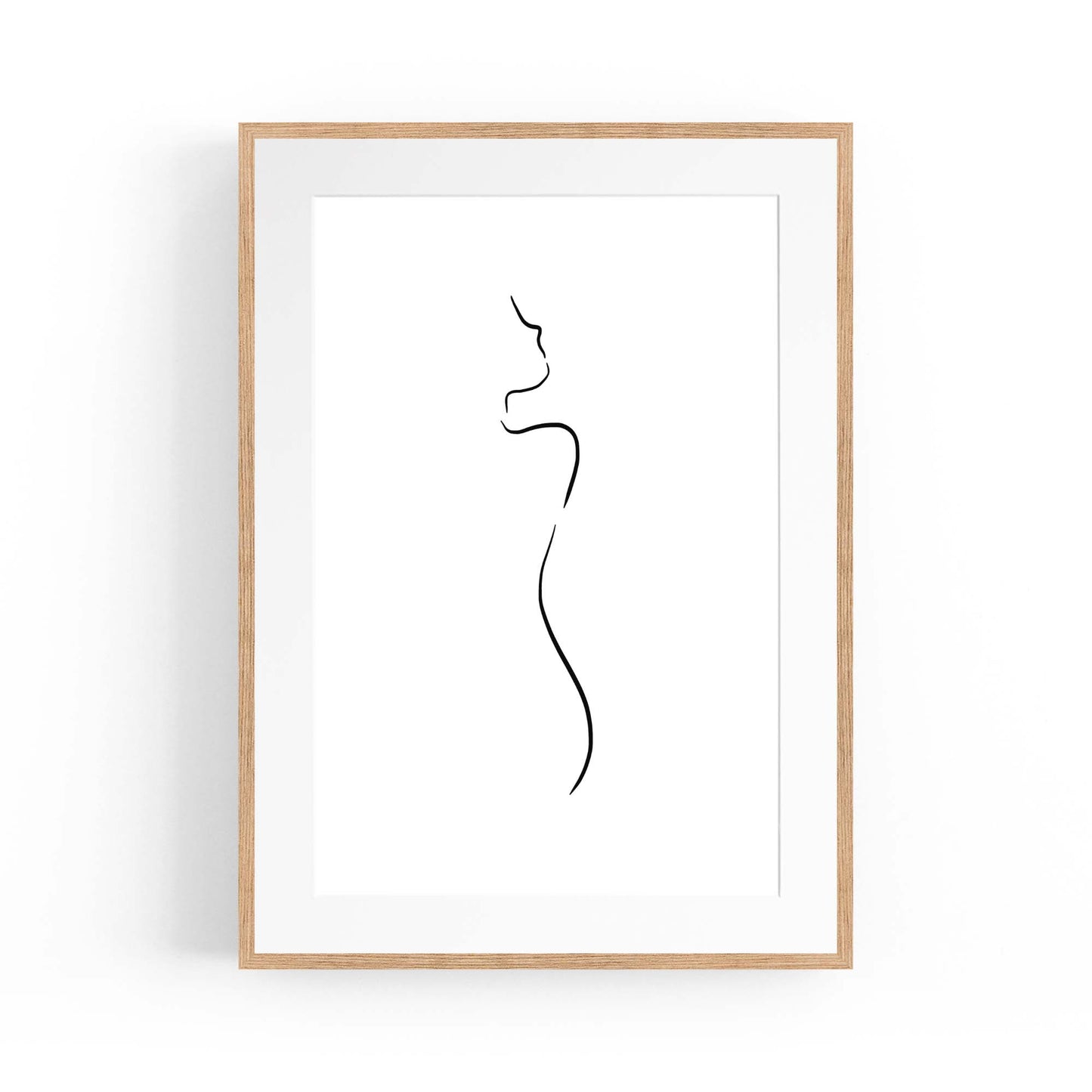 Female Body Nude Minimal Line Drawing Wall Art #1 - The Affordable Art Company