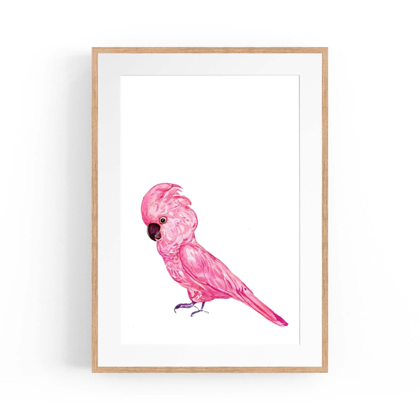 Pink Galah Bird Painting Nursery Australian Wall Art - The Affordable Art Company
