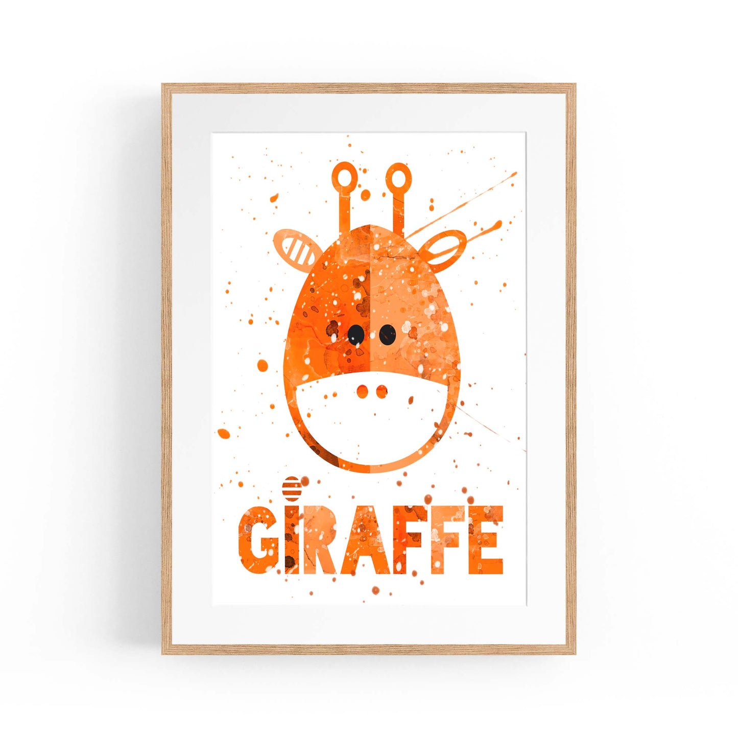 Cute Giraffe Nursery Babys Bedroom Wall Art - The Affordable Art Company