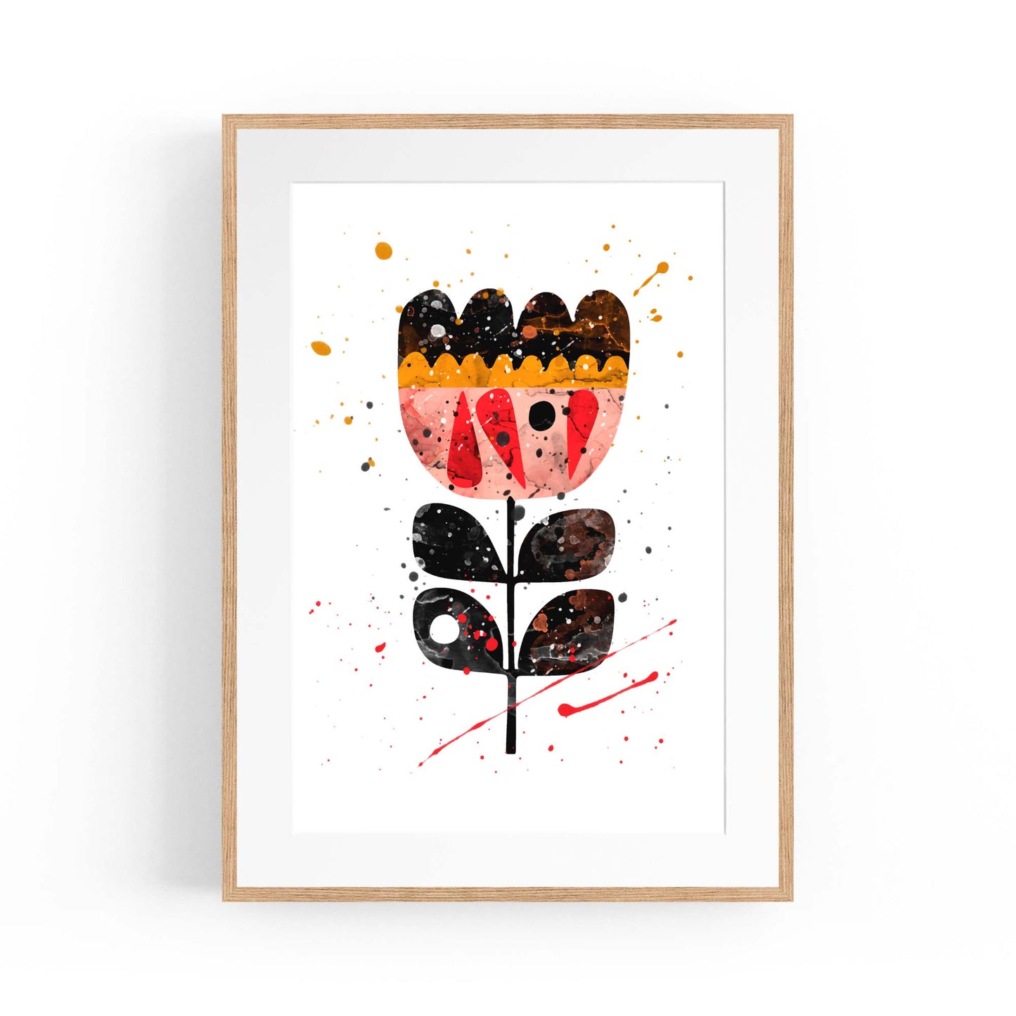 Scandi Flower Colourful Kitchen Cafe Wall Art #2 - The Affordable Art Company