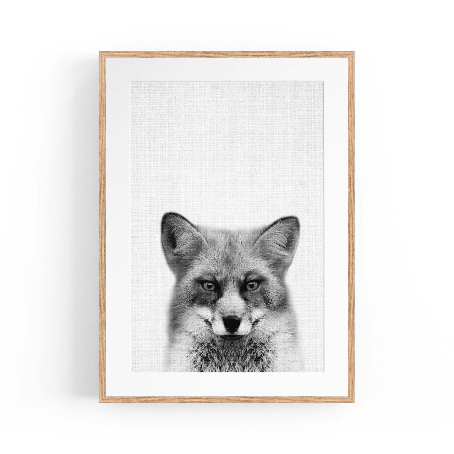 Fox Portrait Drawing Minimal Animal Wall Art - The Affordable Art Company