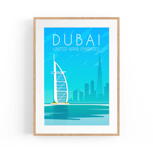 Retro Dubai UAE World Travel Vintage Wall Art #1 - The Affordable Art Company