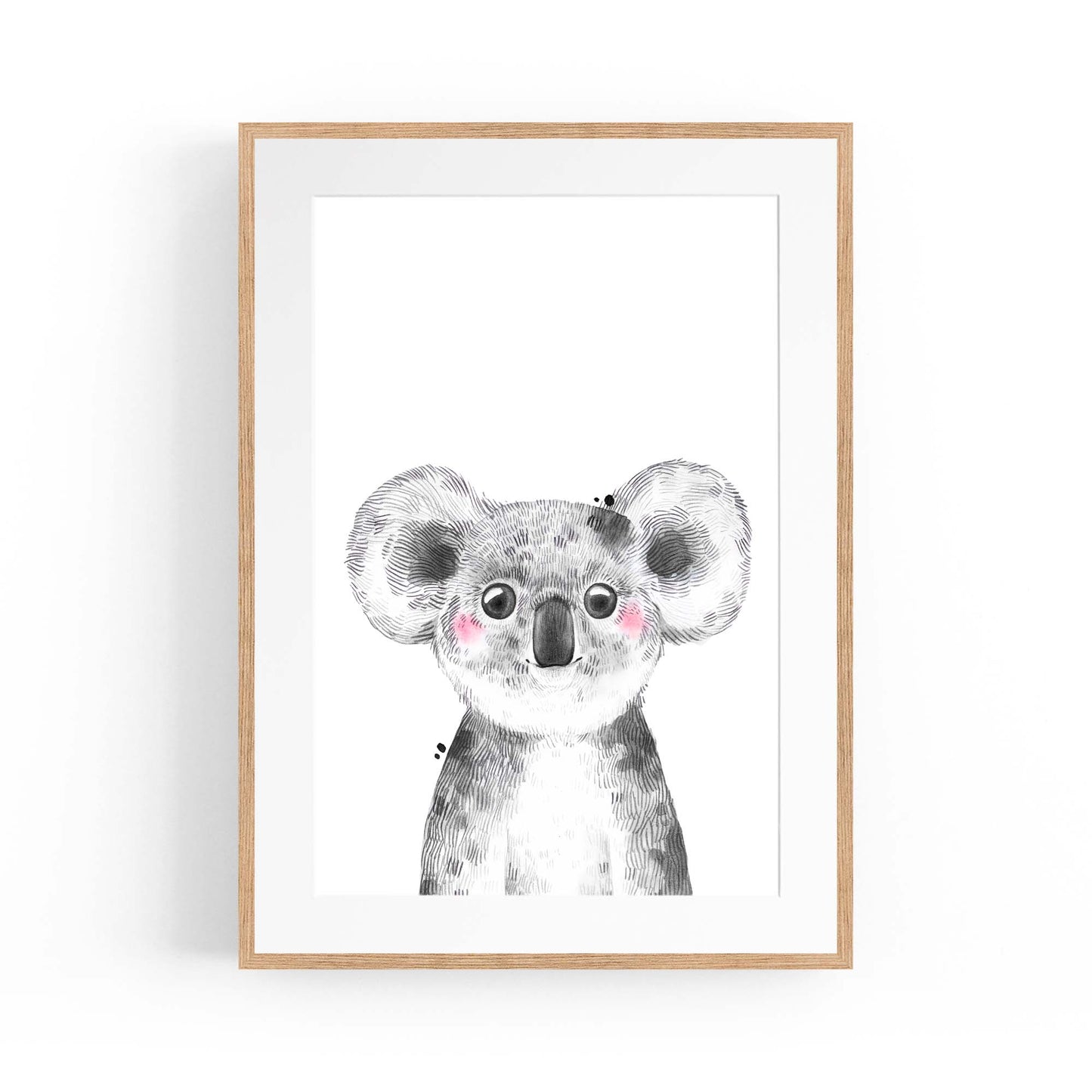 Cute Blushing Baby Koala Nursery Animal Wall Art - The Affordable Art Company