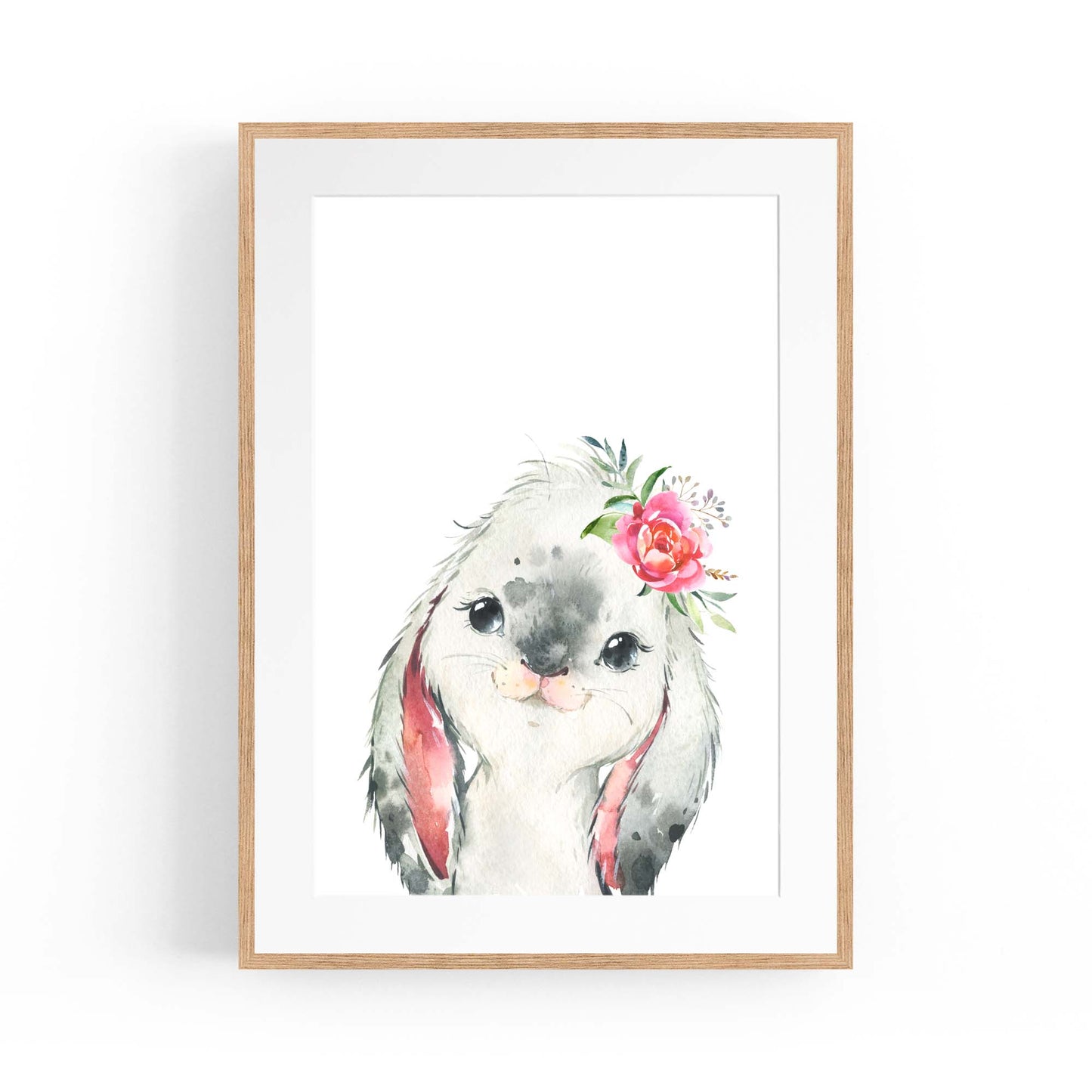Cute Baby Bunny Rabbit Nursery Animal Wall Art - The Affordable Art Company