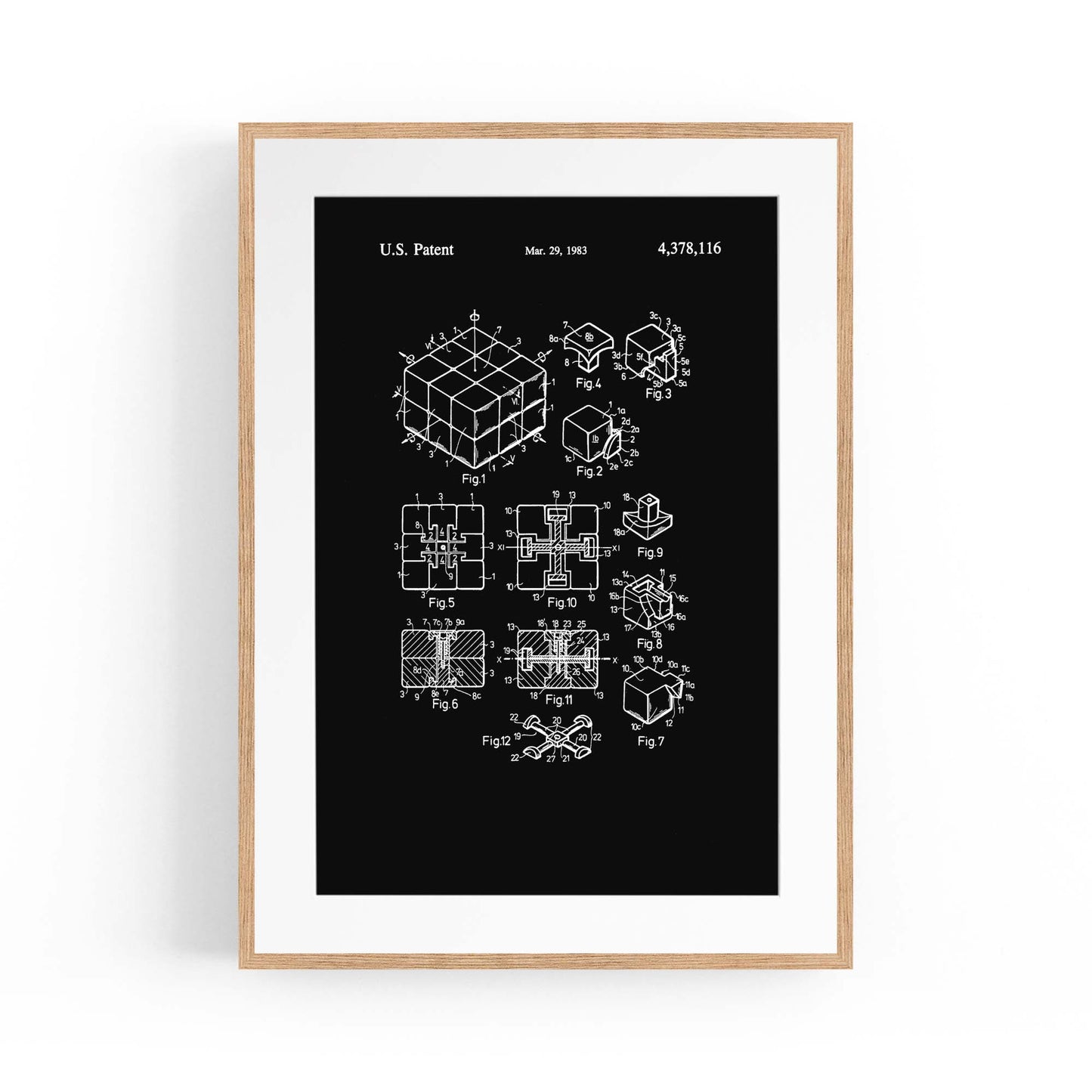 Vintage Rubik's Cube Patent 80s Toy Wall Art #1 - The Affordable Art Company