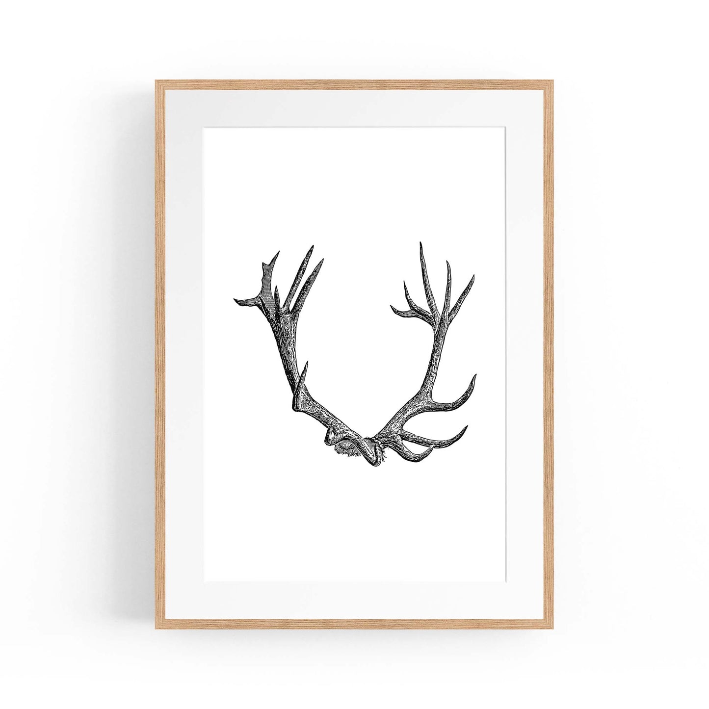 Antlers Hunting Drawing Man Cave Wall Art #1 - The Affordable Art Company