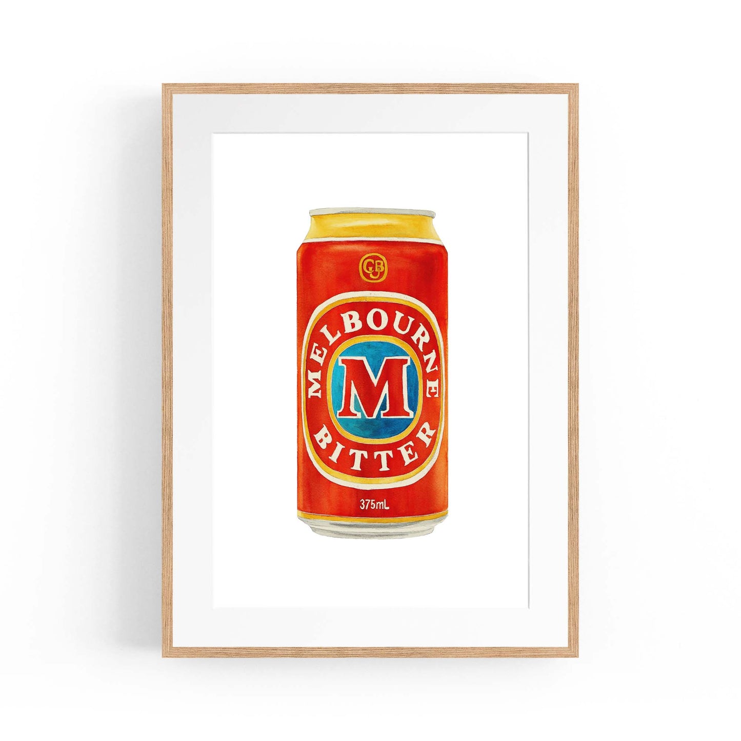Melbourne Bitter Tinnie Beer Painting Wall Art - The Affordable Art Company