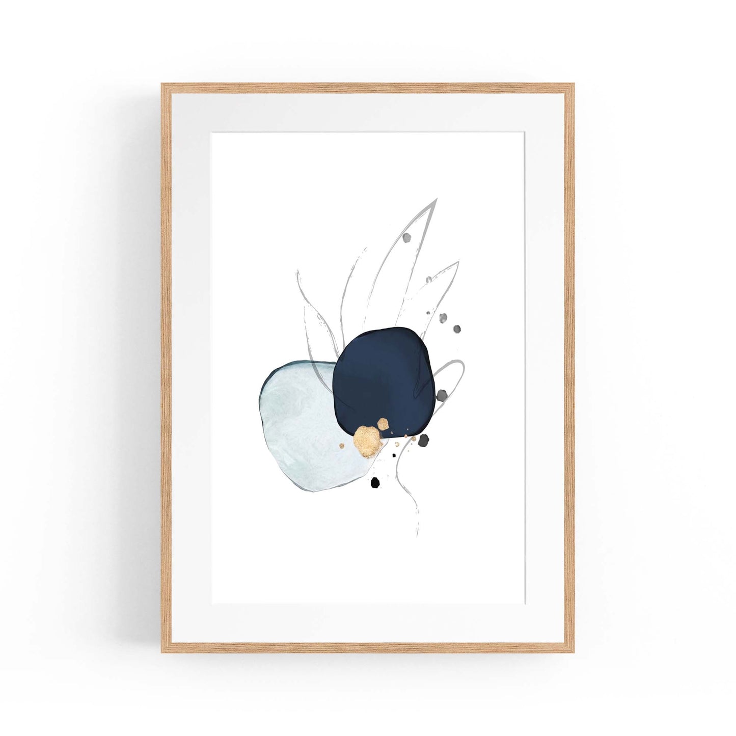 Blue Abstract Painting Minimal Modern Wall Art #5 - The Affordable Art Company