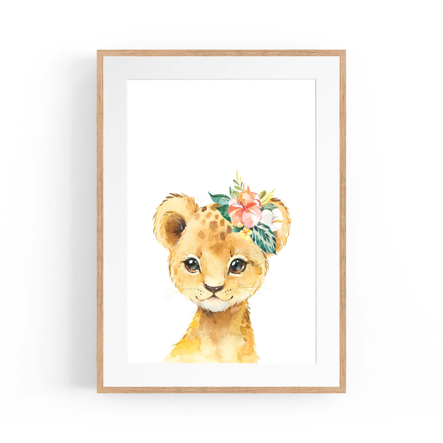 Cute Baby Lion Nursery Animal Gift Wall Art - The Affordable Art Company