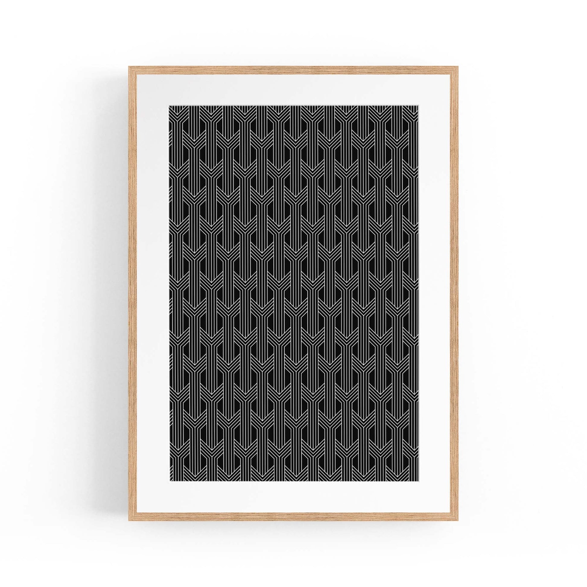 Geometric Pattern Abstract Black & White Wall Art #3 - The Affordable Art Company