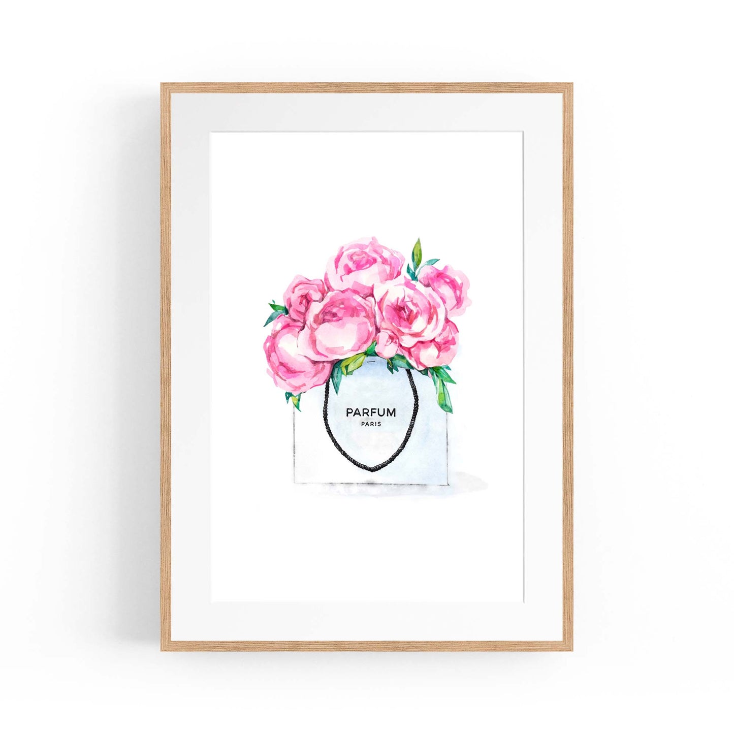 Pink Floral Perfume Bottle Fashion Flowers Wall Art #1 - The Affordable Art Company