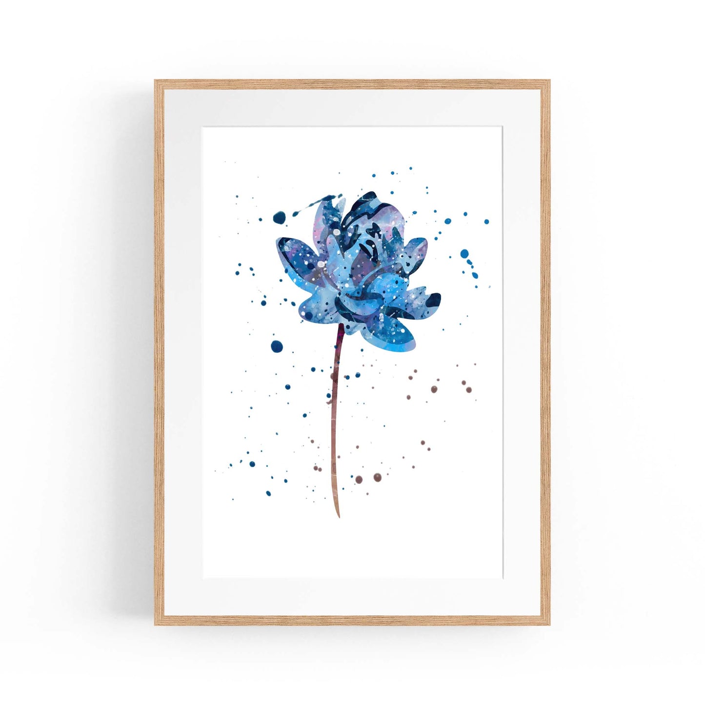 Scandi Blue Flower Design Minimal Kitchen Wall Art #3 - The Affordable Art Company