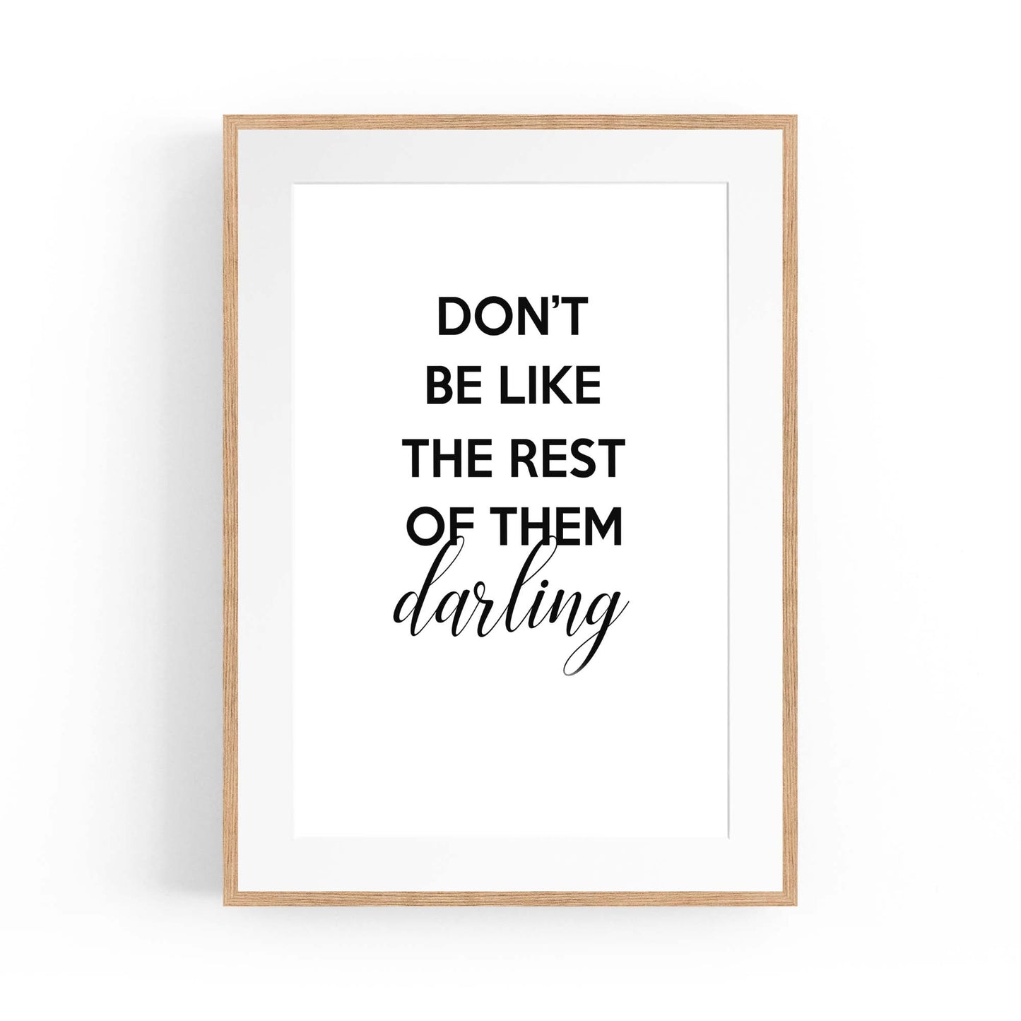 "Darling" Fashion Bedroom Artwork Quote Wall Art - The Affordable Art Company