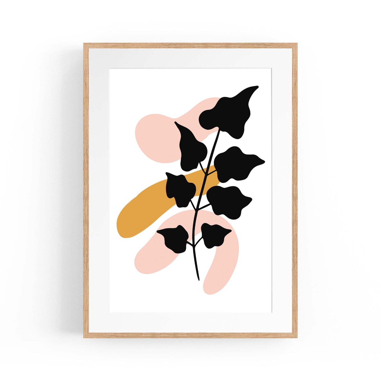 Abstract Flower Black Plant Nature Leaves Wall Art - The Affordable Art Company