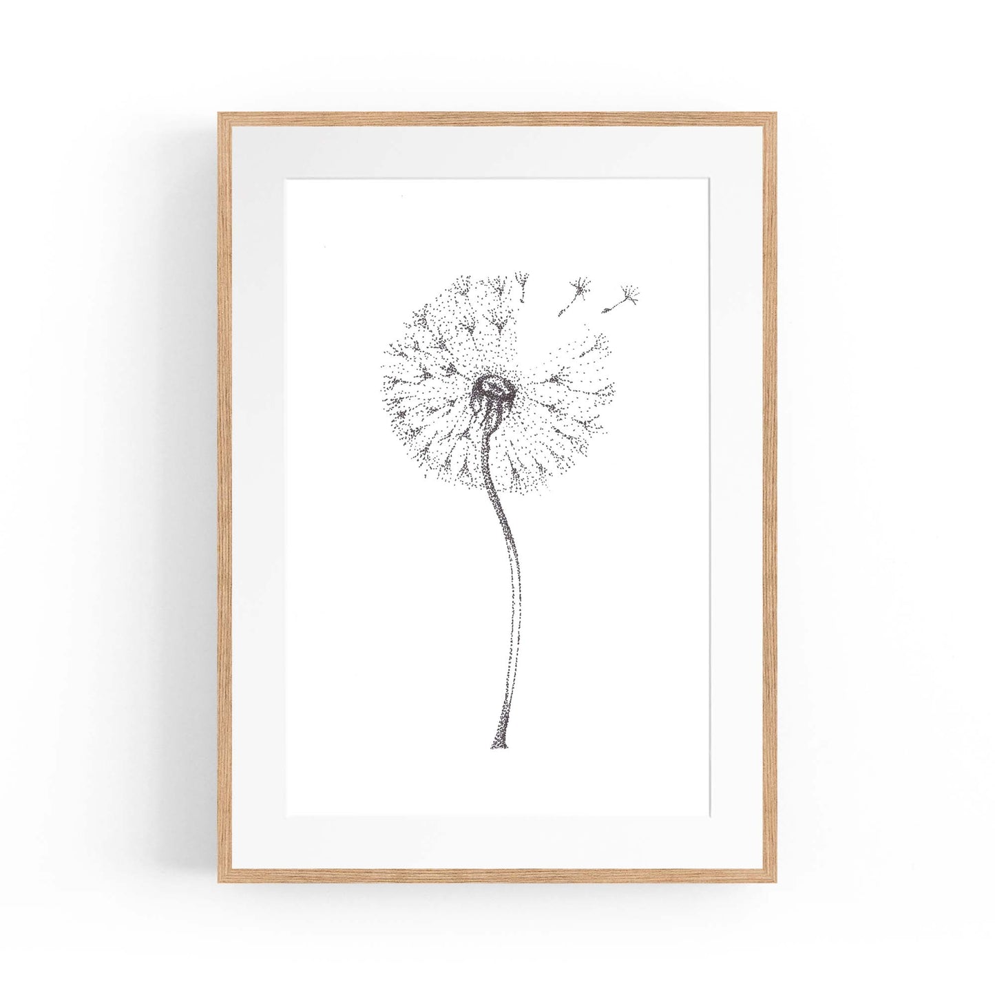 Dandelion Drawing Minimal Flower Wall Art #1 - The Affordable Art Company