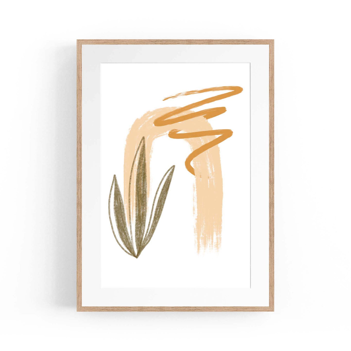 Plant Abstract Minimal Retro Drawing Wall Art #2 - The Affordable Art Company