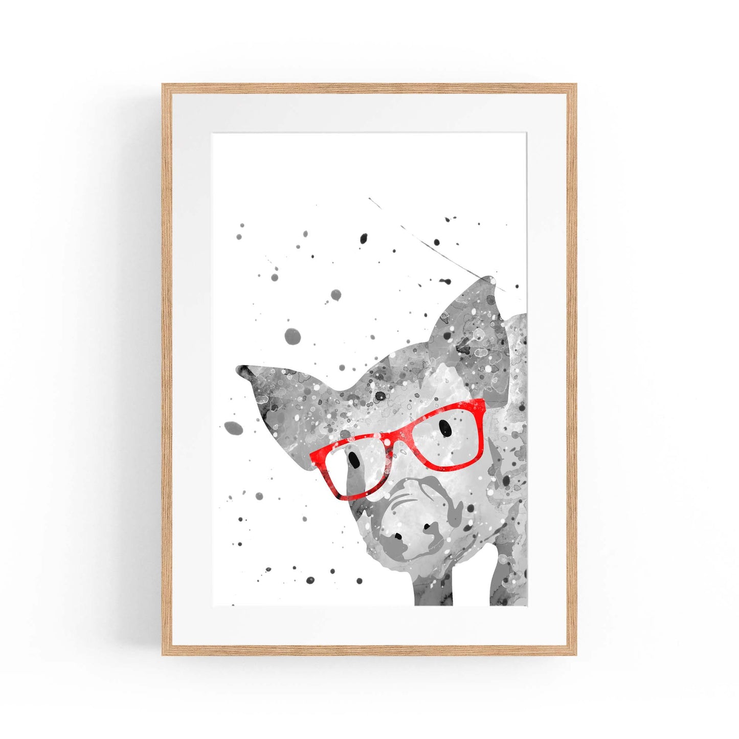 Cute Pig Nursery Cartoon Animal Baby Wall Art - The Affordable Art Company