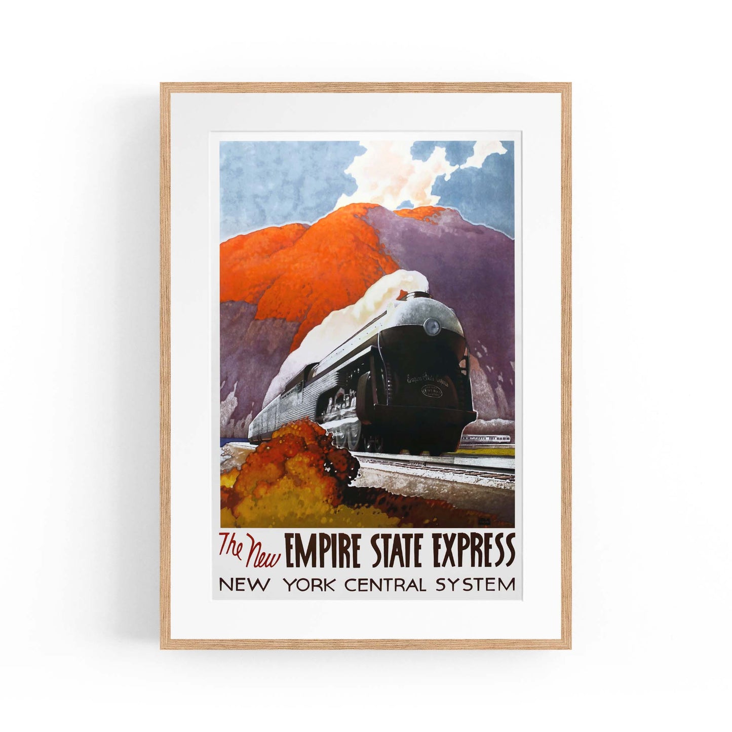 New York Empire State Express Vintage Travel Advert Wall Art - The Affordable Art Company