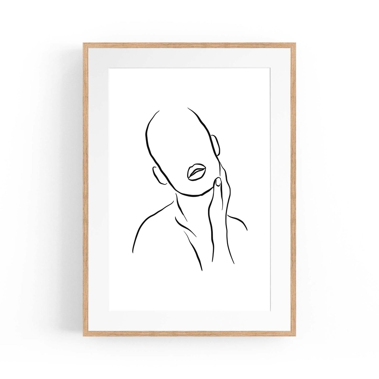 Thoughtful Female Minimal Line Drawing Wall Art - The Affordable Art Company