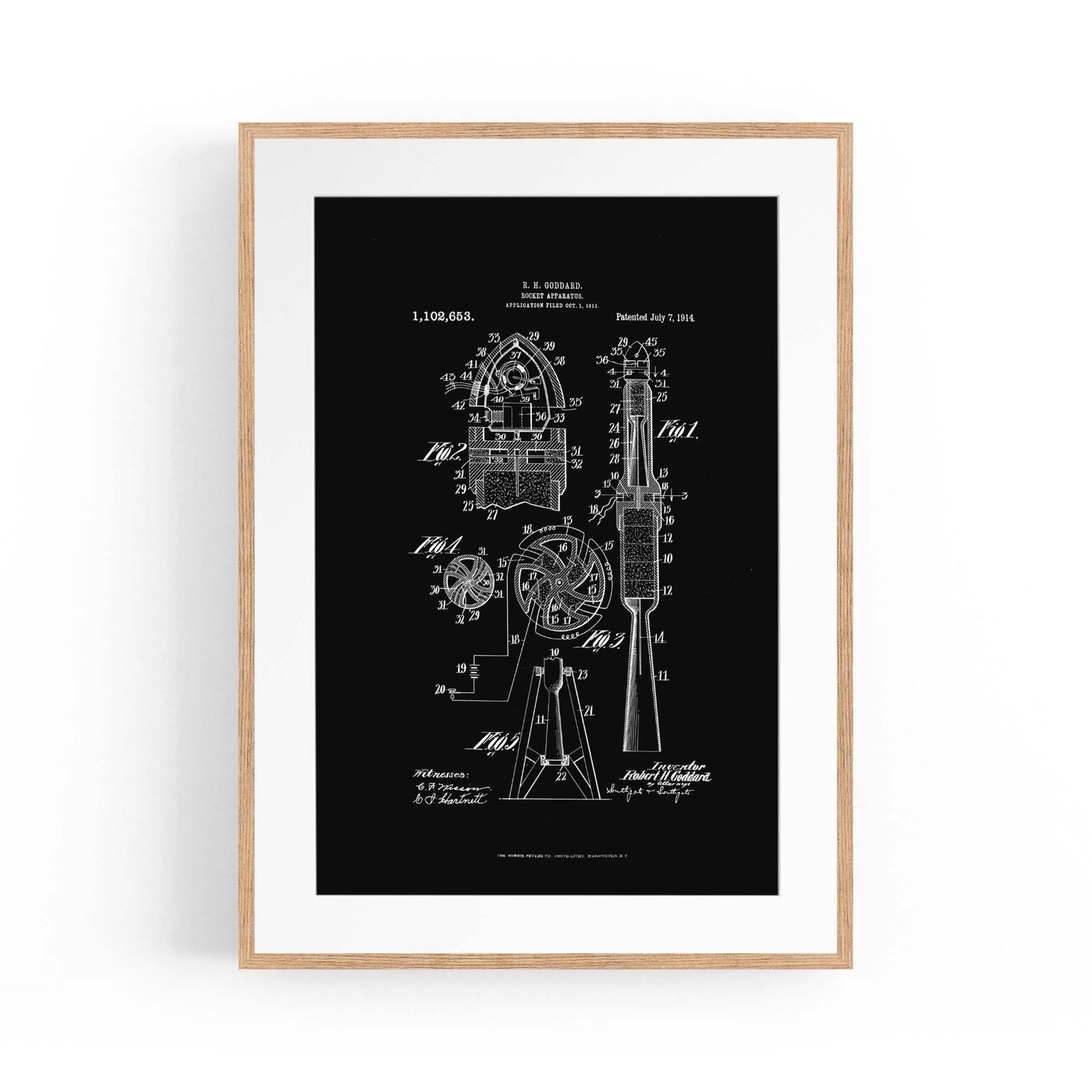 Vintage Rocket Patent Engineering Wall Art #1 - The Affordable Art Company