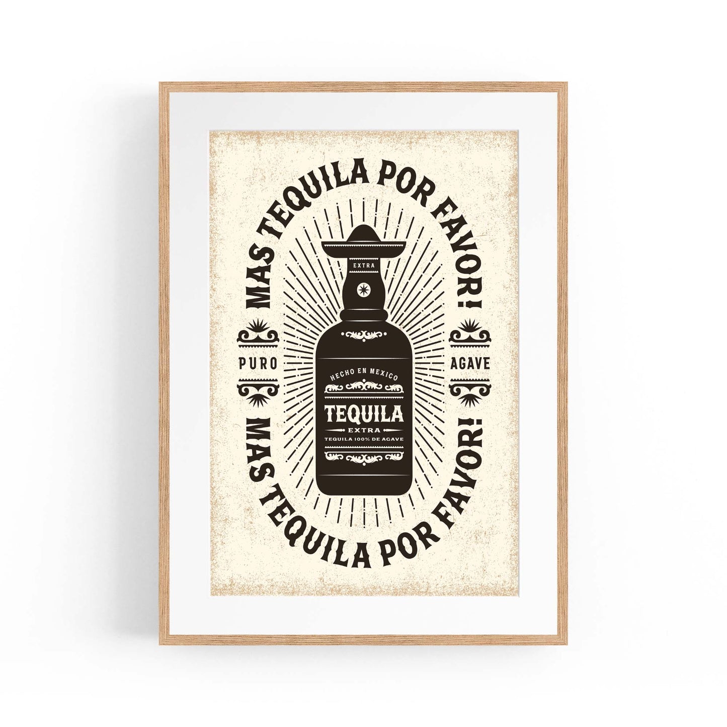 Tequila Vintage Advert Bar Pub Hotel Wall Art - The Affordable Art Company