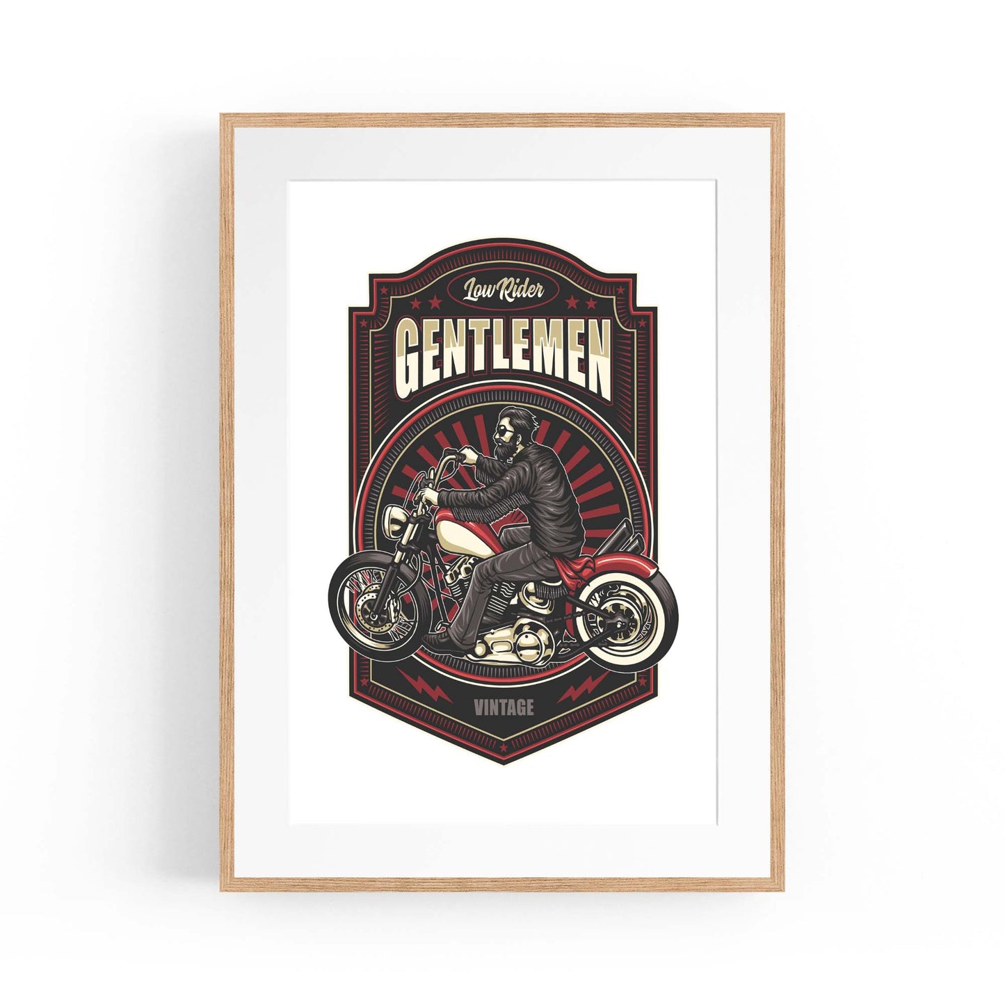 Gentlemen Biker Man Cave Motorcycle Wall Art - The Affordable Art Company