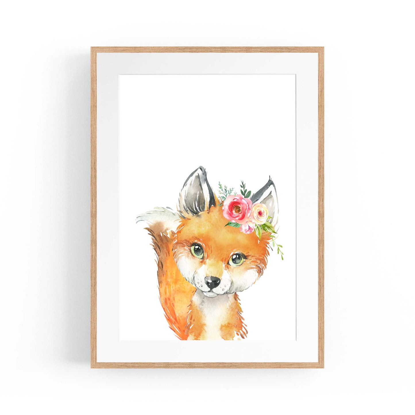Cute Baby Fox Nursery Animal Gift Wall Art - The Affordable Art Company