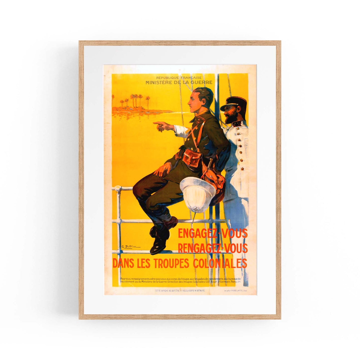 French "Engagez Vous" Shipping Vintage Wall Art - The Affordable Art Company